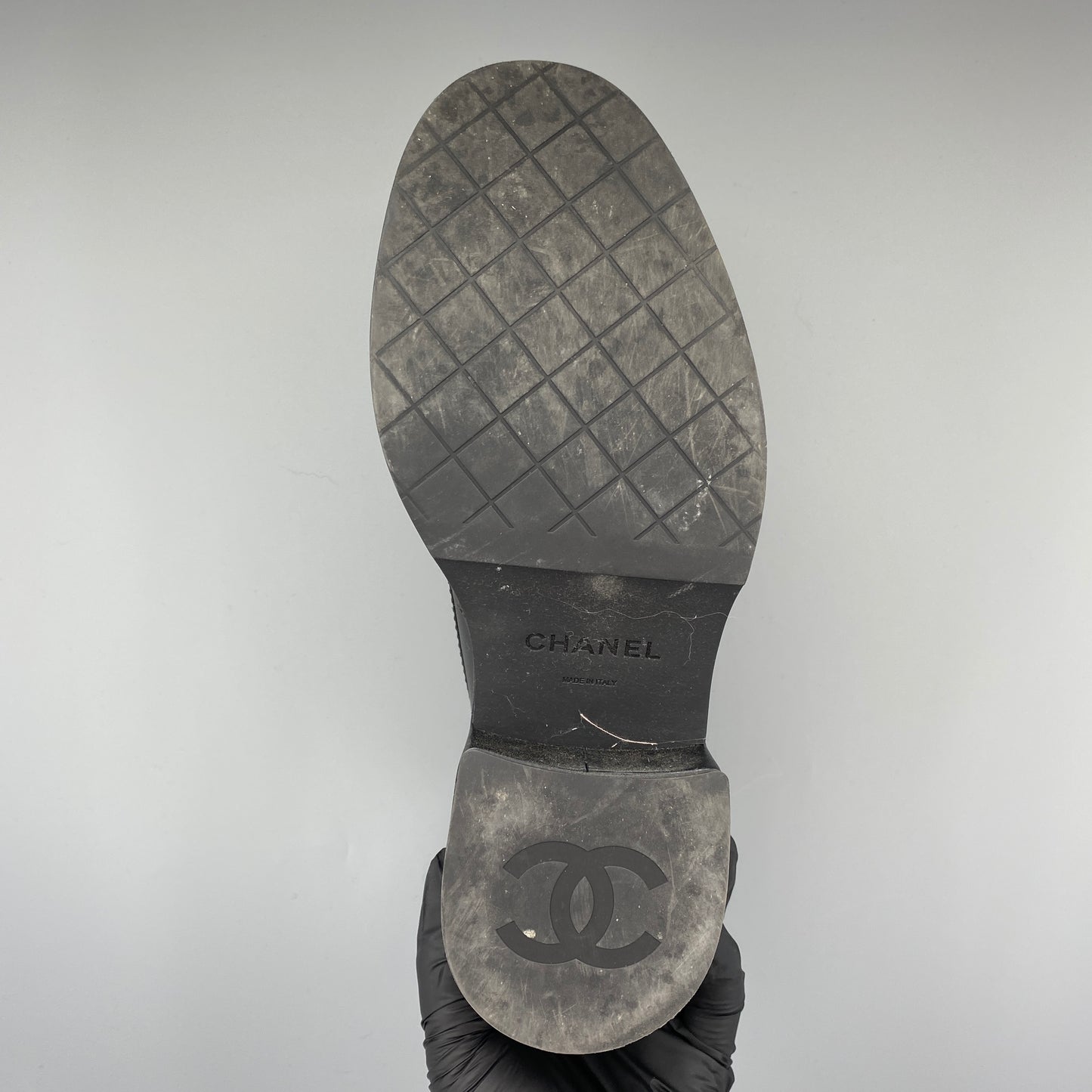 Chanel Black Platform Loafers Women Shoes Size 36