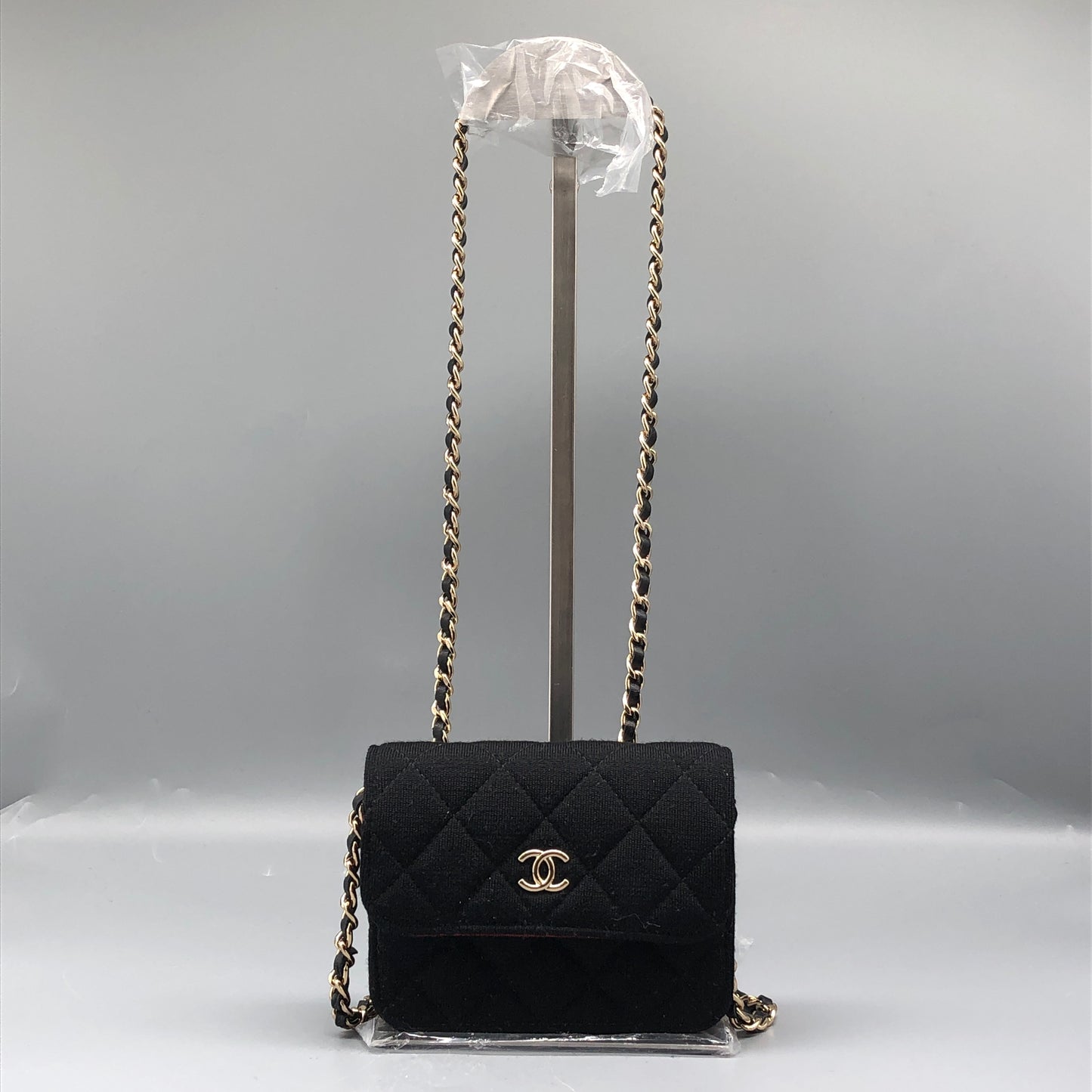 Chanel Black Quilted Fabric Mini Chain Crossbody Bag