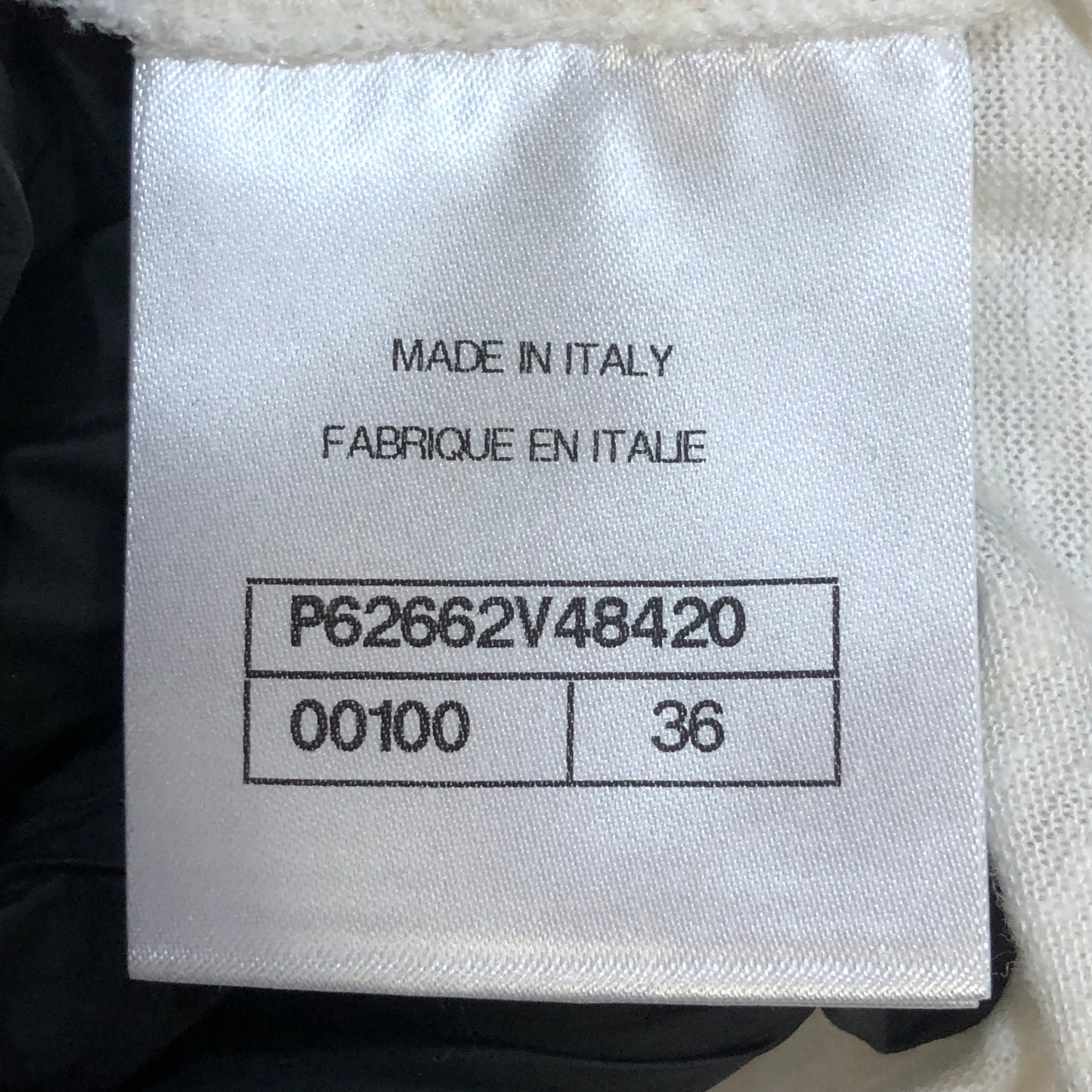 Chanel Clock Motif Short Sleeve T-Shirt Size 36 White & Black