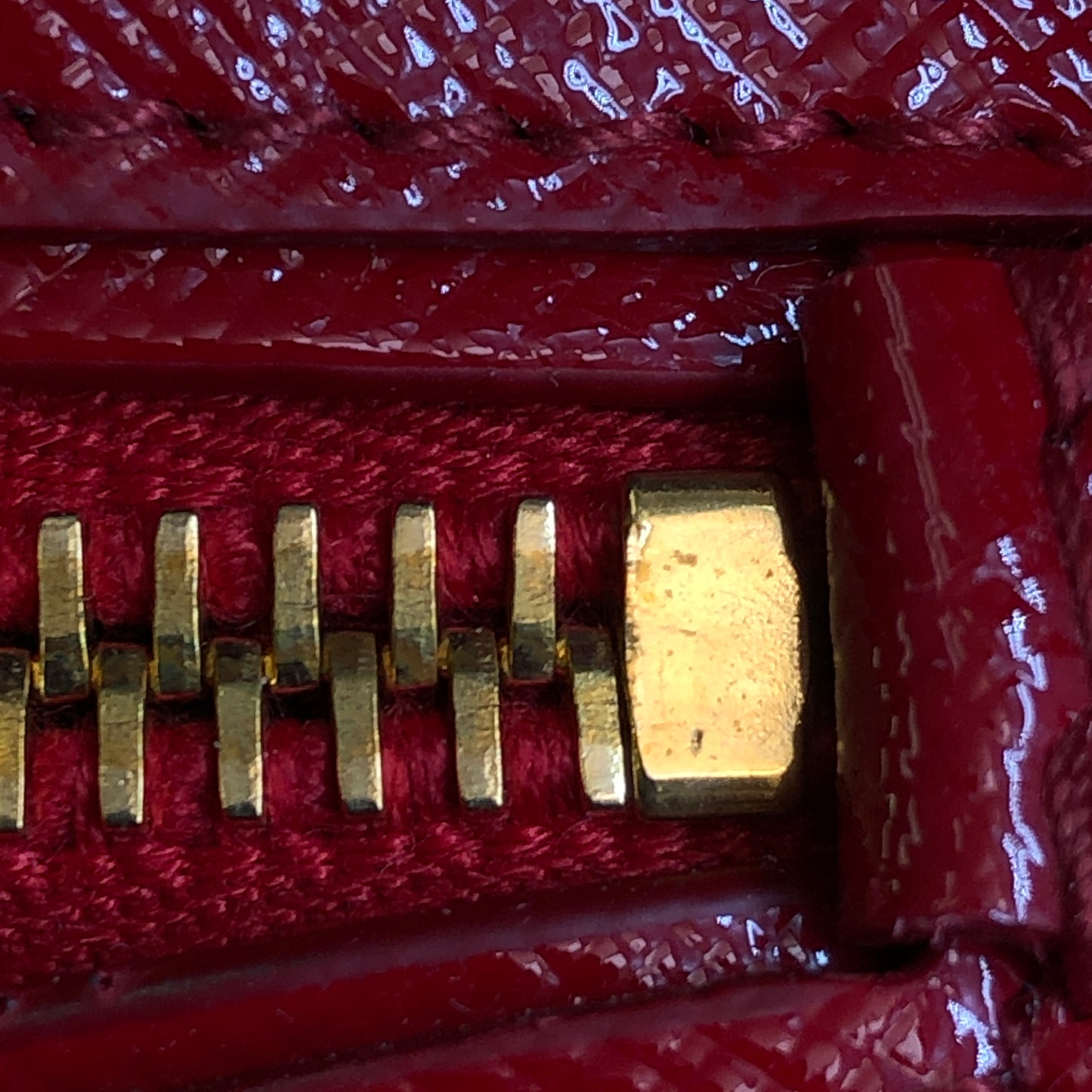 Prada Vernice Saffiano Promenade Dome Satchel Bag Red