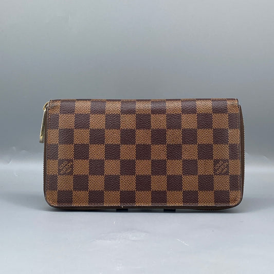 Louis Vuitton Brown Damier Ebene Canvas Full-Zip Long Wallet