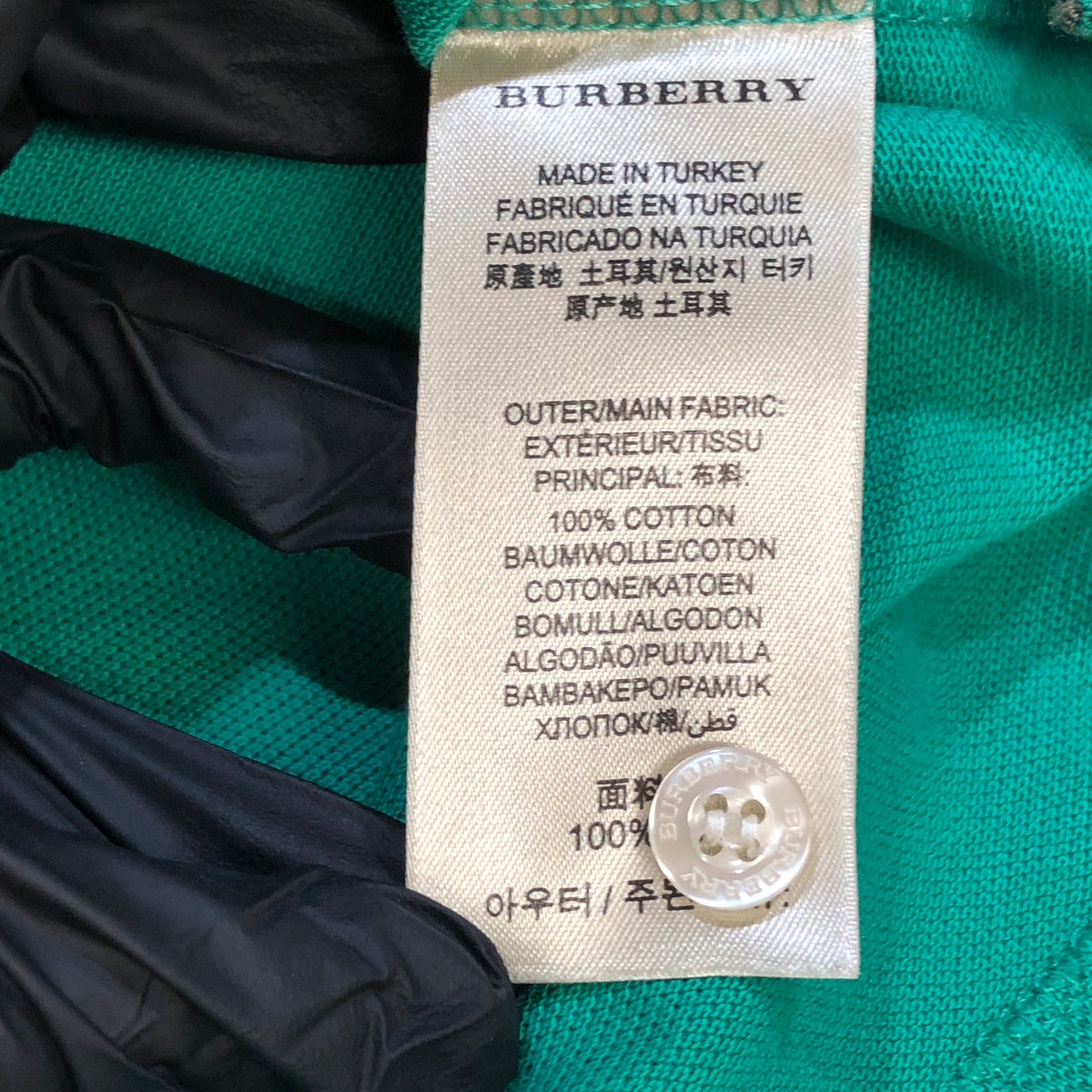 Burberry Jade Green Polo Shirt Size M