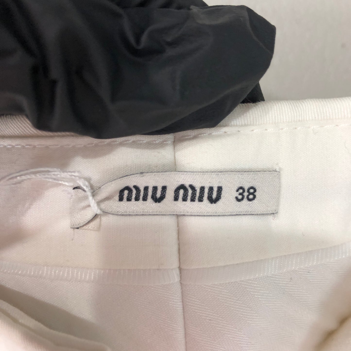Miu Miu White Cotton-Blend Cropped Trousers Size 38