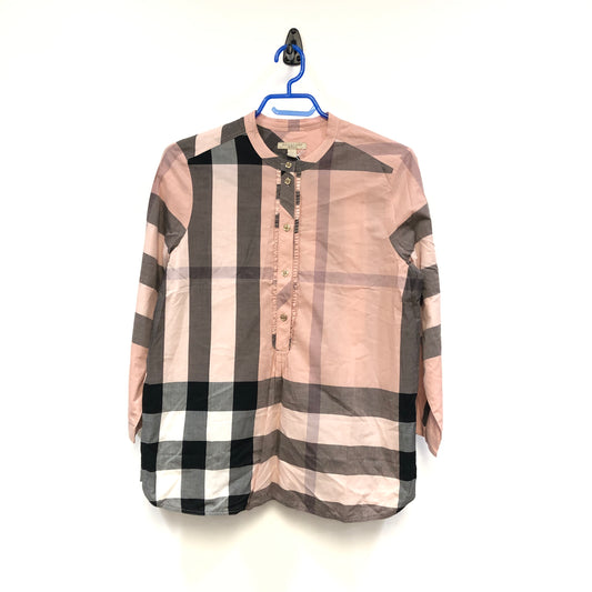 Burberry Mist Pink Vintage Check Long Sleeve Shirt Size 6