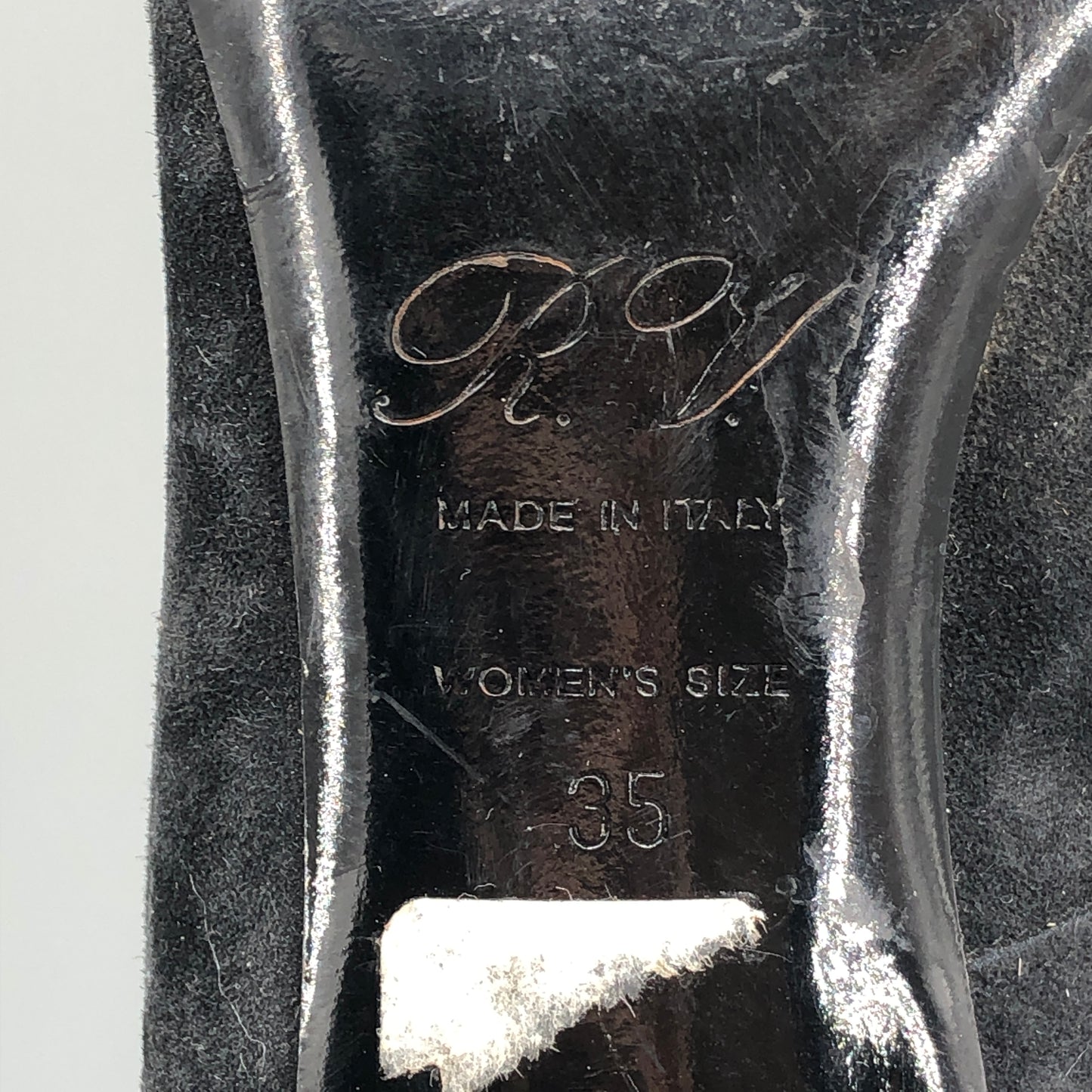 Roger Vivier Dark Grey Suede Square Metal Buckle Stiletto Pumps 35