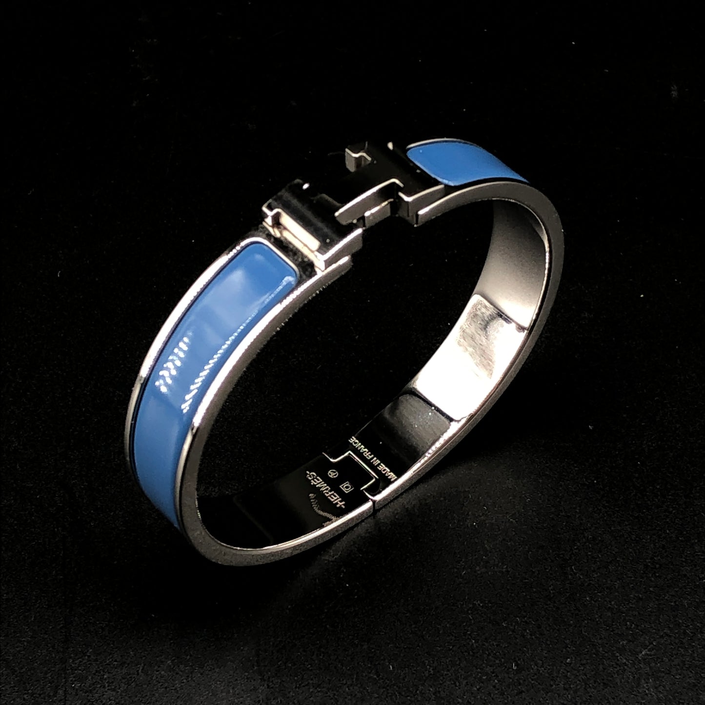 Hermes 2013 Blue Enamel Clic H Bracelet