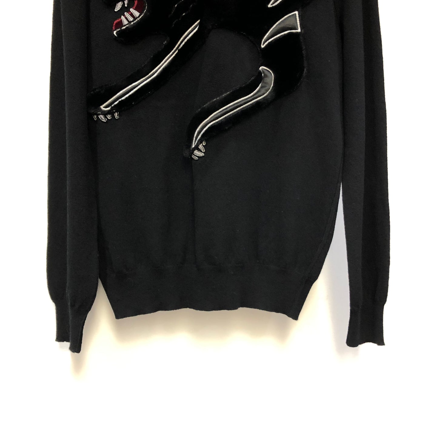 Dolce & Gabbana Black Fine Knit Crew Neck Sweater Size 44