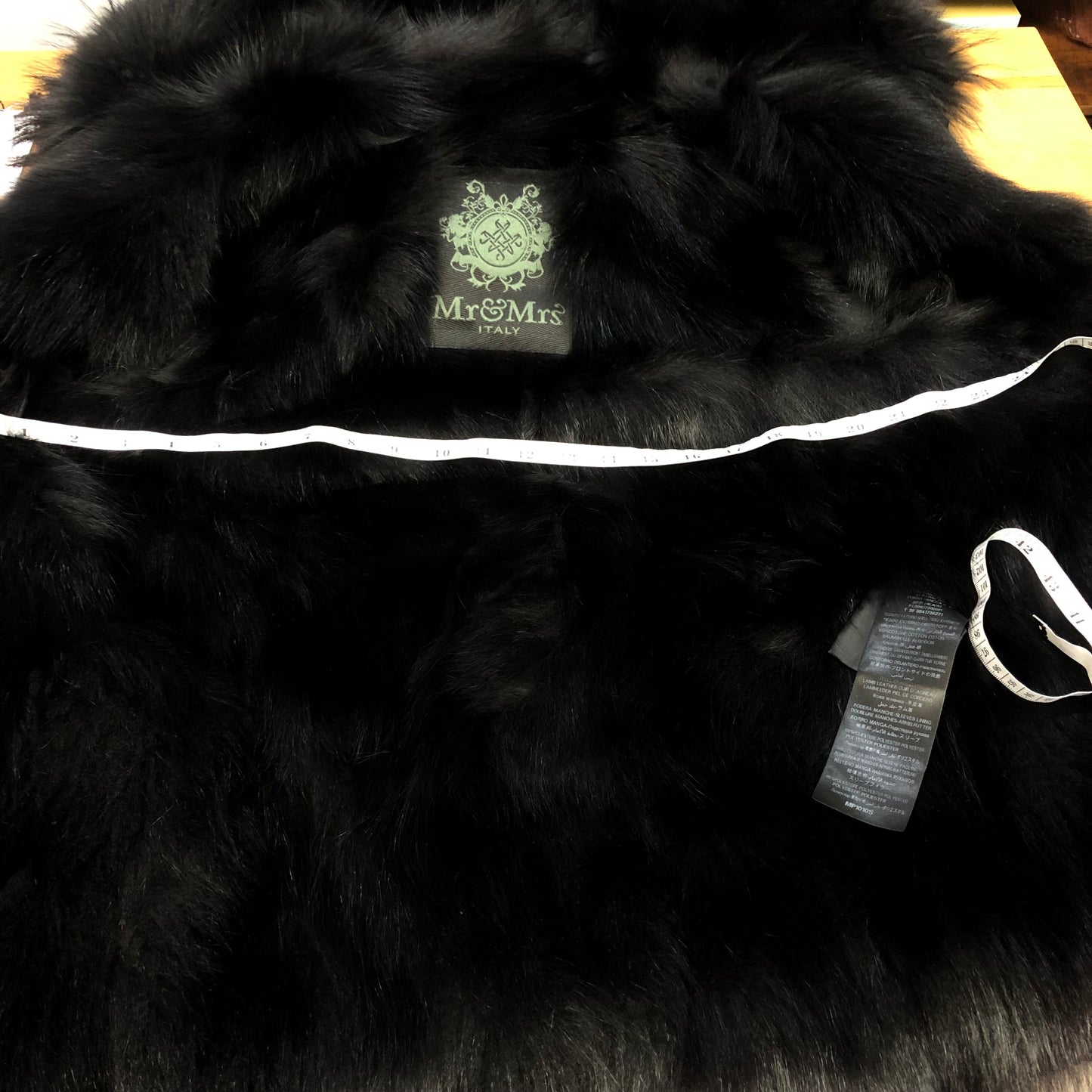 Mr & Mrs Italy Fur Trim Parka Size XS Black