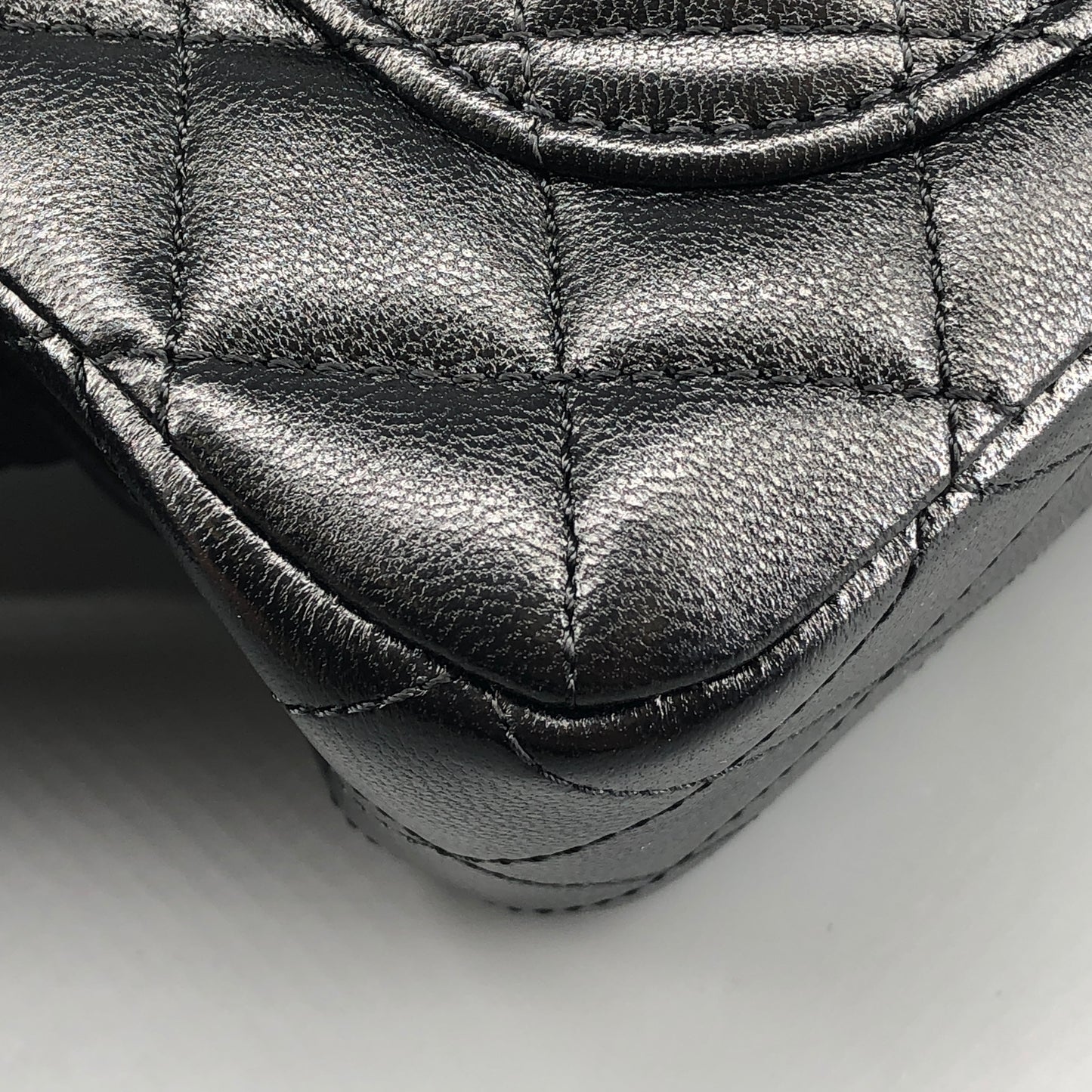 Chanel lambskin quilted mini rectangular flap bag in black with CC logo chain