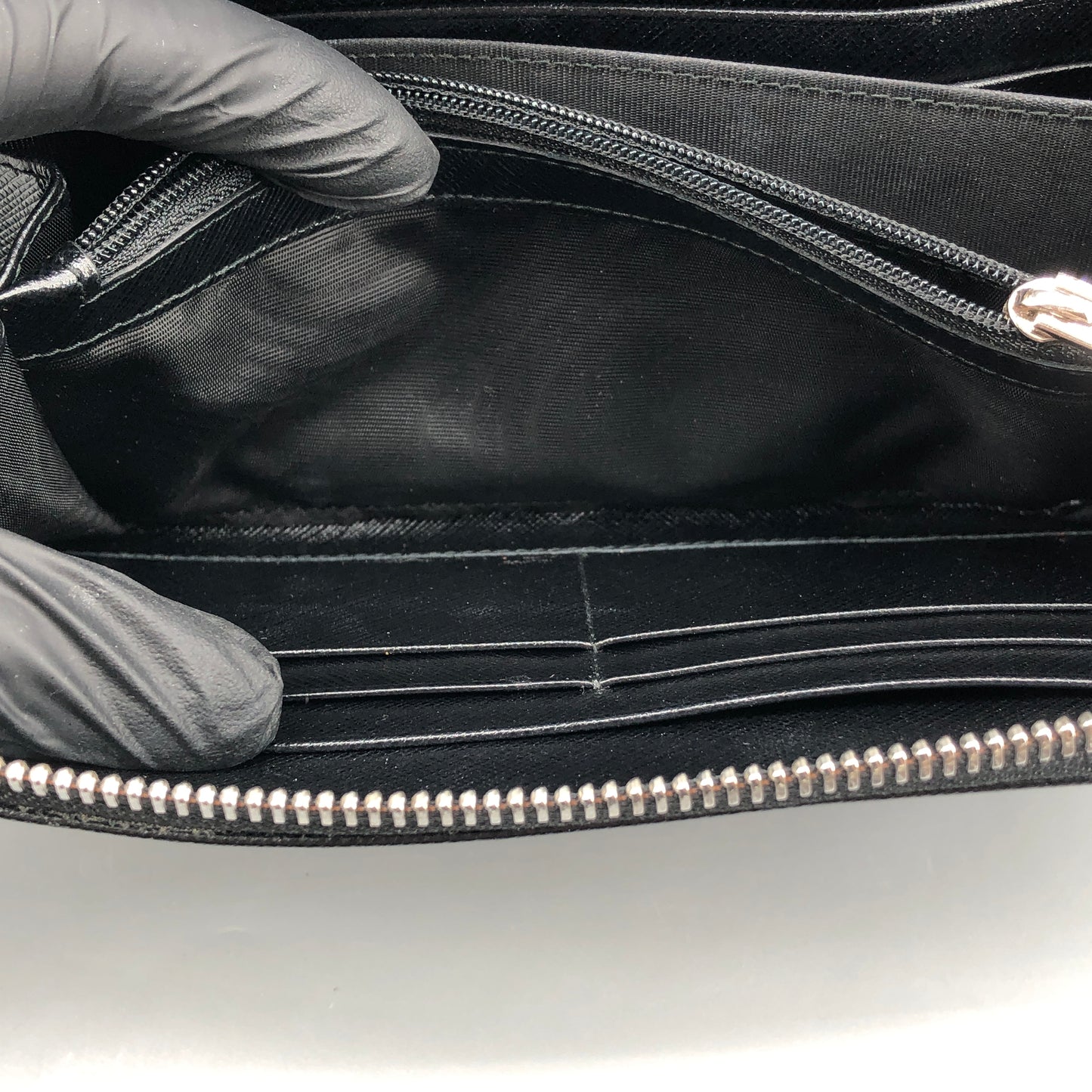 Salvatore Ferragamo Black Gancini Zip-Around Long Wallet