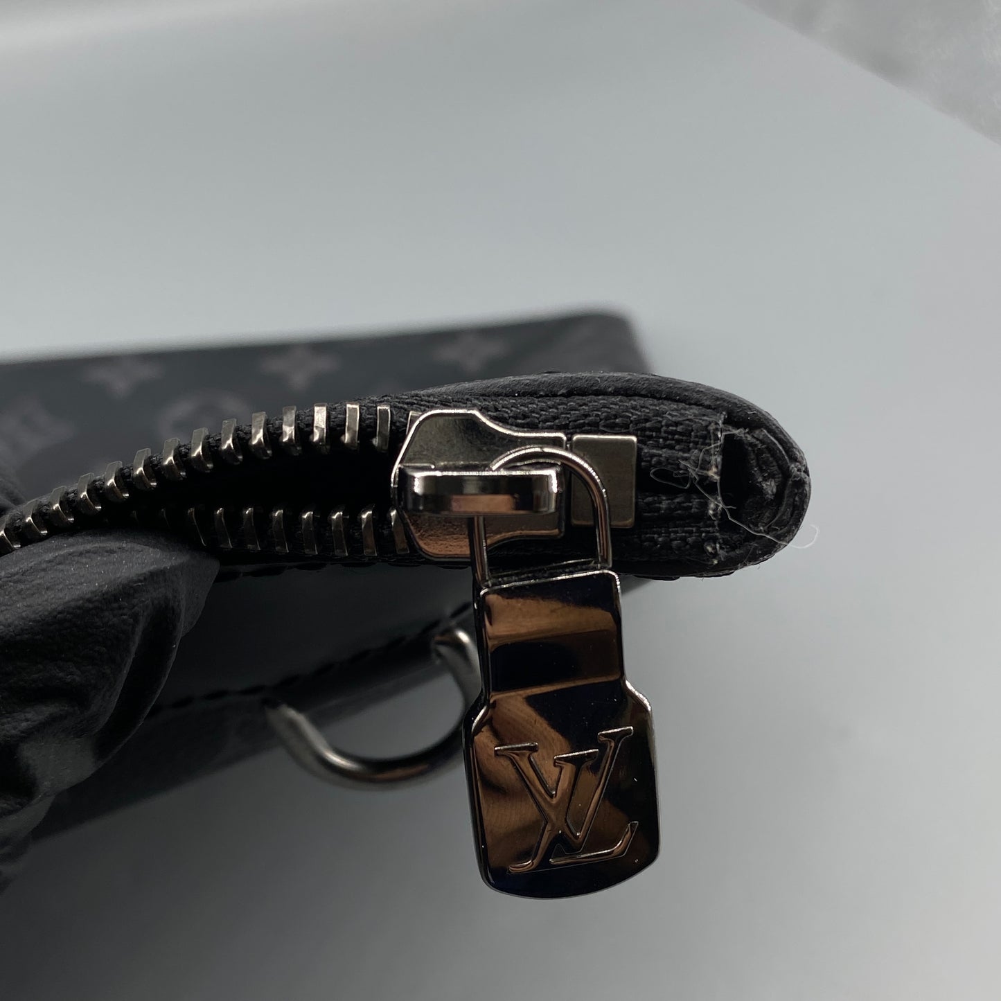 Louis Vuitton Black Monogram Eclipse Canvas Zip Pouch Clutch Bag