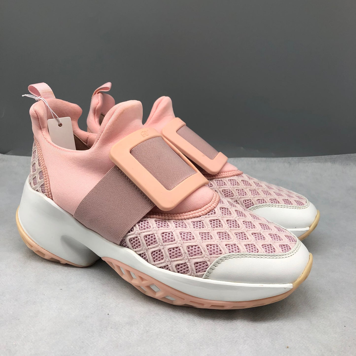 Roger Vivier Pink Buckle Strap Sneakers Women's Shoes Size 37
