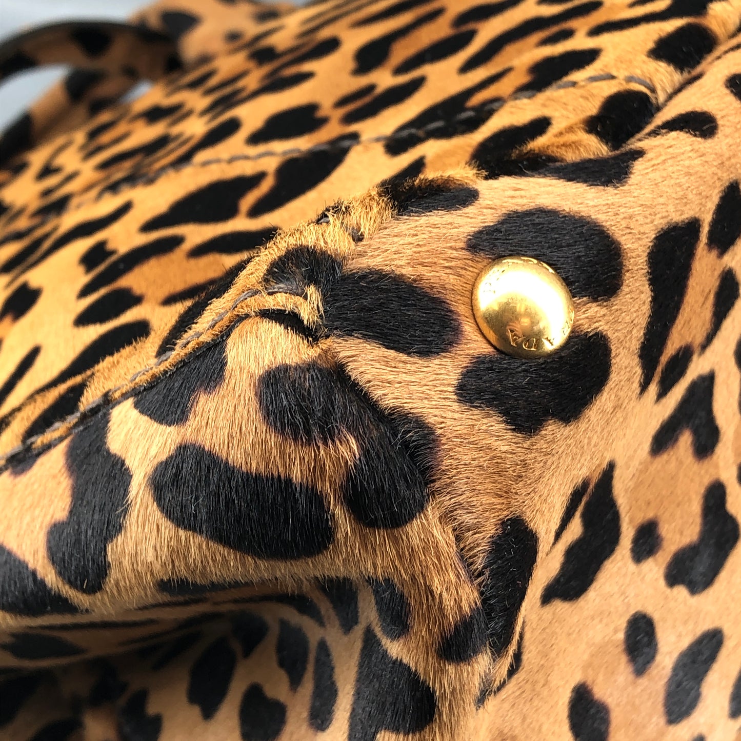 Prada Cavallino Calf Hair Tote Bag Leopard Print