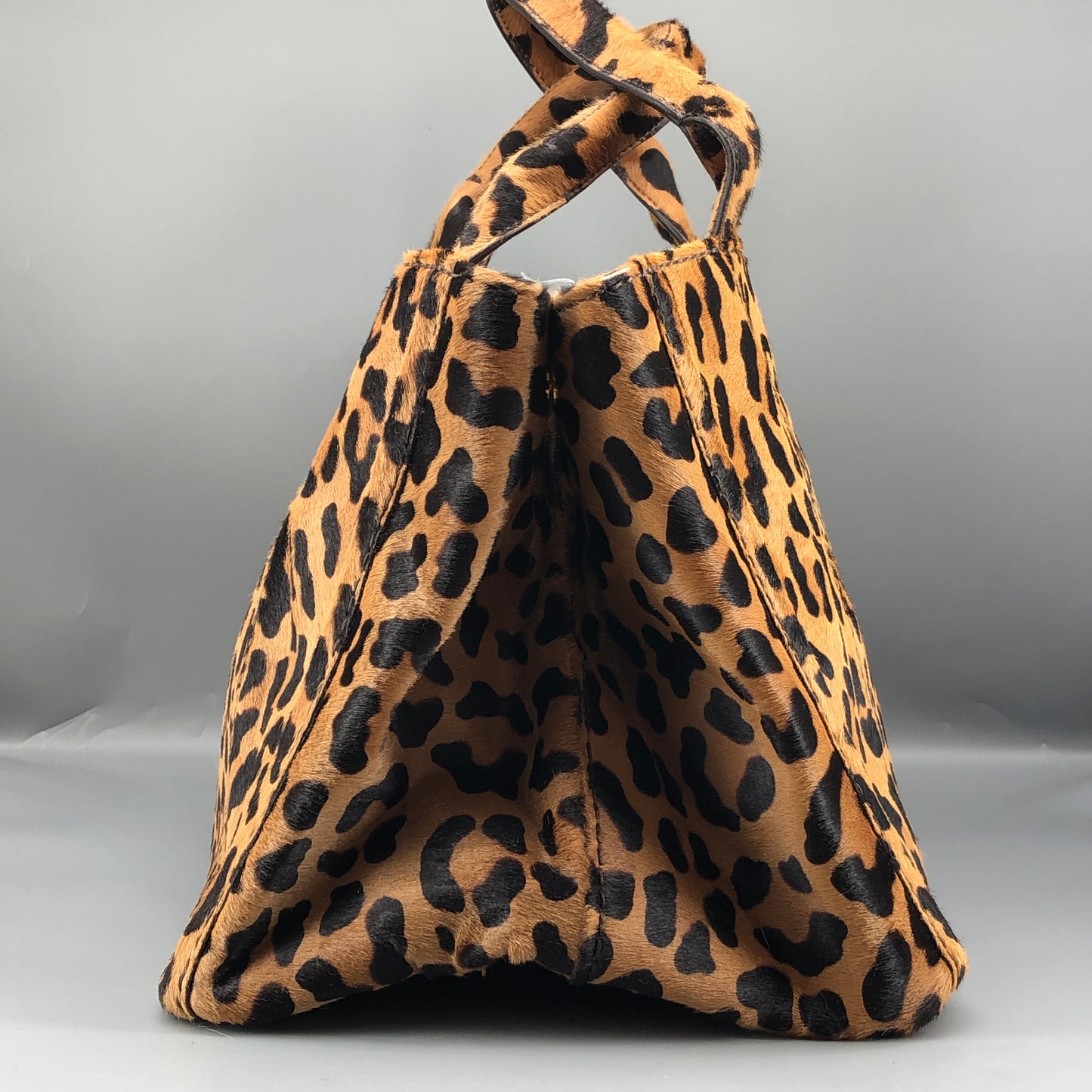 Prada Cavallino Calf Hair Tote Bag Leopard Print