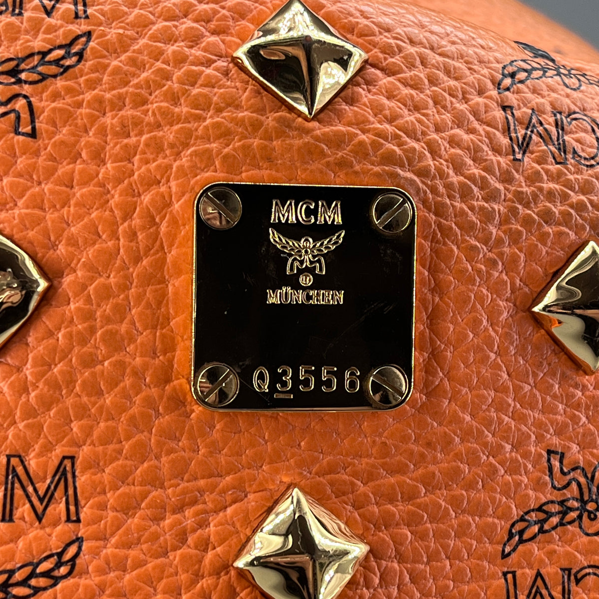 MCM Orange Visetos Backpack