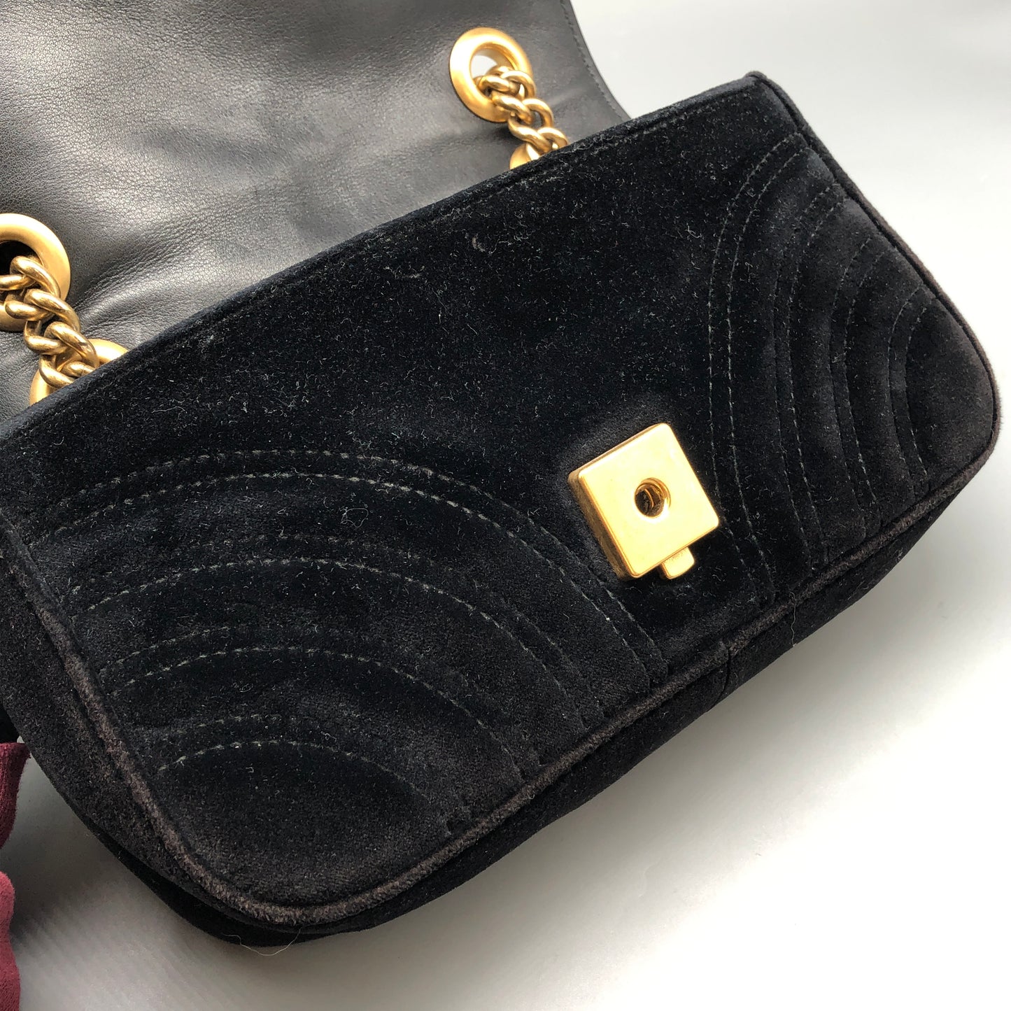 Gucci GG Marmont Velvet Shoulder Bag Black