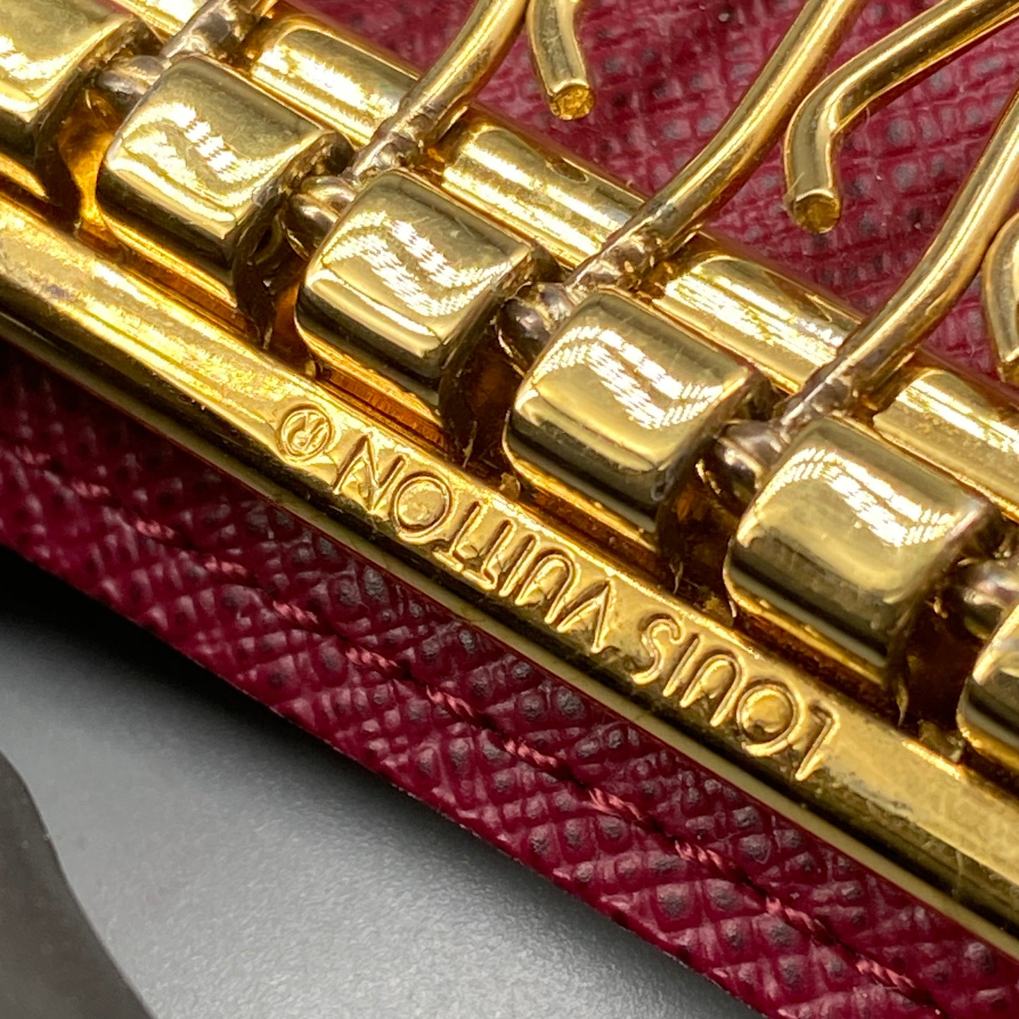 LV Monogram Canvas Red Snap Key Case