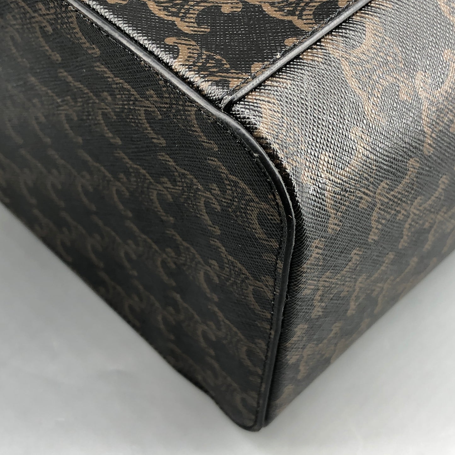 Celine Triomphe Canvas Vanity Case Bag Dark Brown