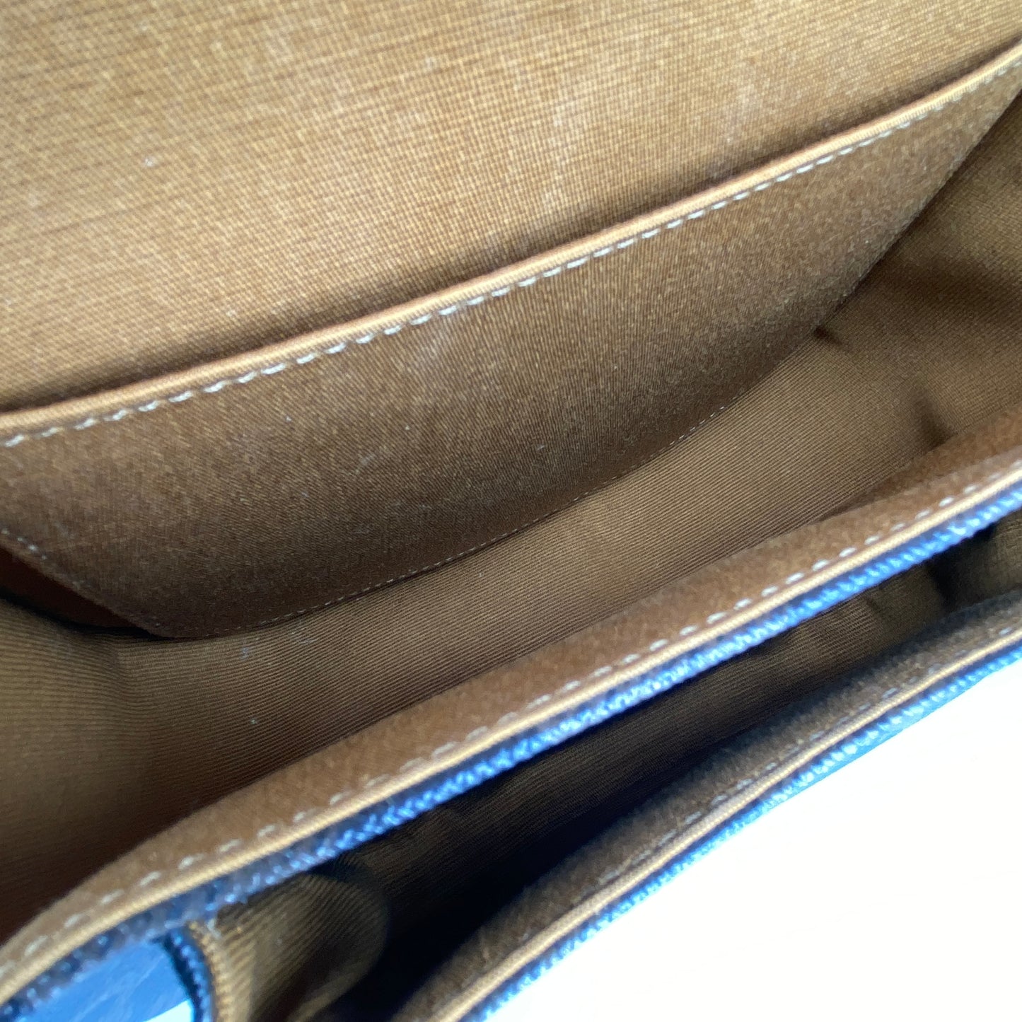 Celine Triomphe Canvas Leather Trim Saddle Crossbody Bag
