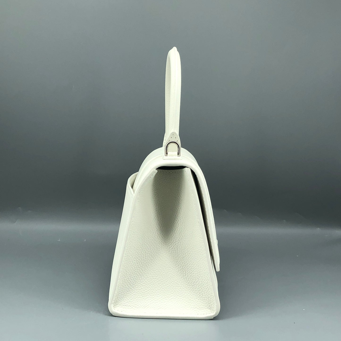 Balenciaga Hourglass Small Top Handle Bag White Smooth Calfskin