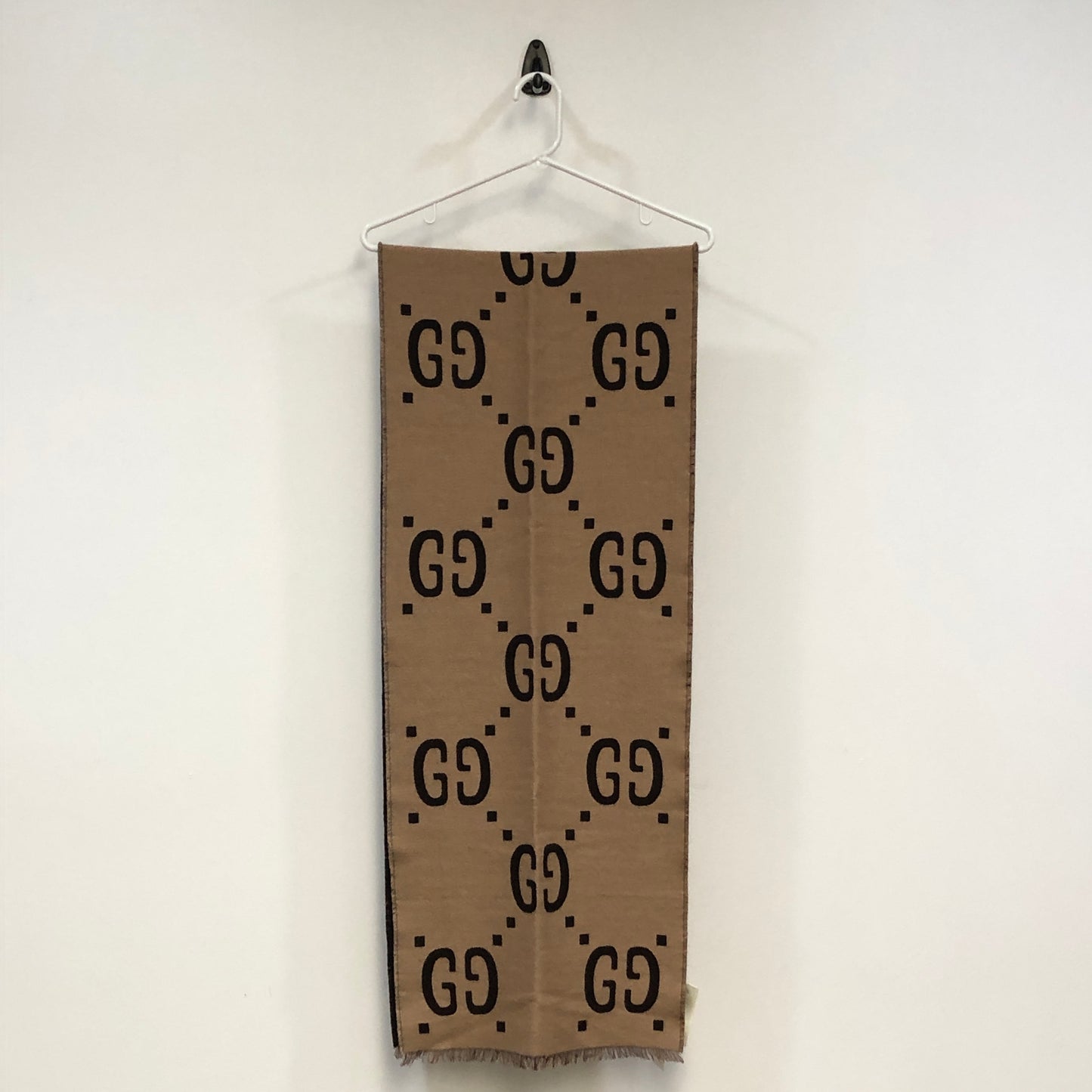 Gucci Brown Reversible Allover Pattern Scarf 184*37 cm