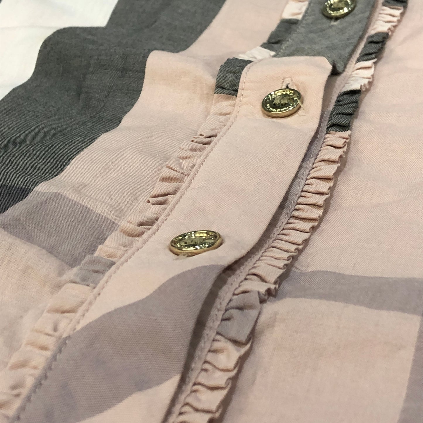 Burberry Mist Pink Vintage Check Long Sleeve Shirt Size 6