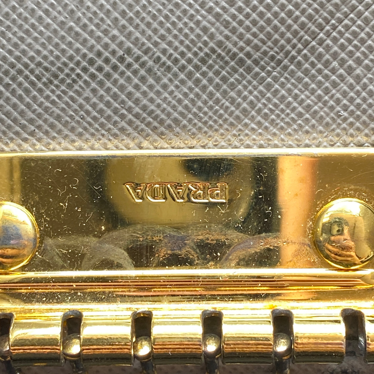 Prada Grey Saffiano Leather Key Wallet