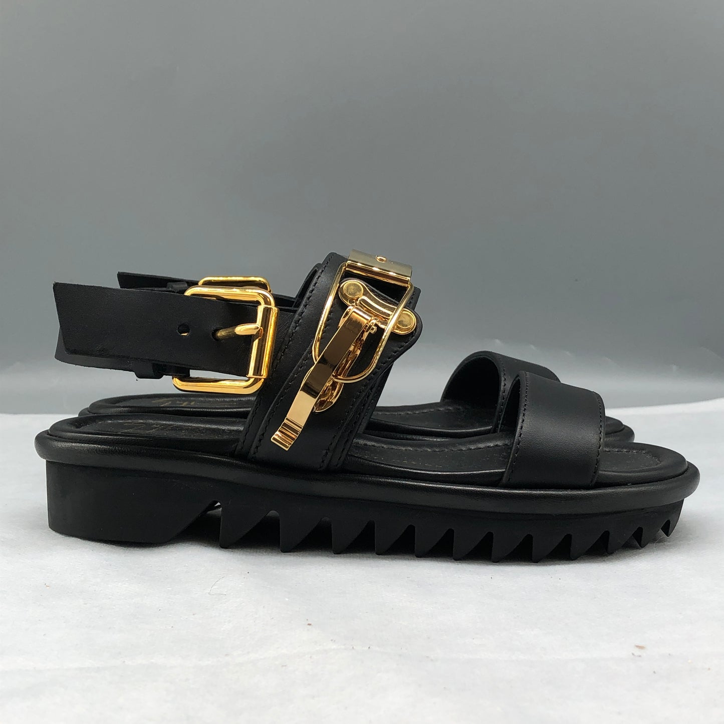 Giuseppe Zanotti Women's Black & Gold Platform Sandals shoes 36