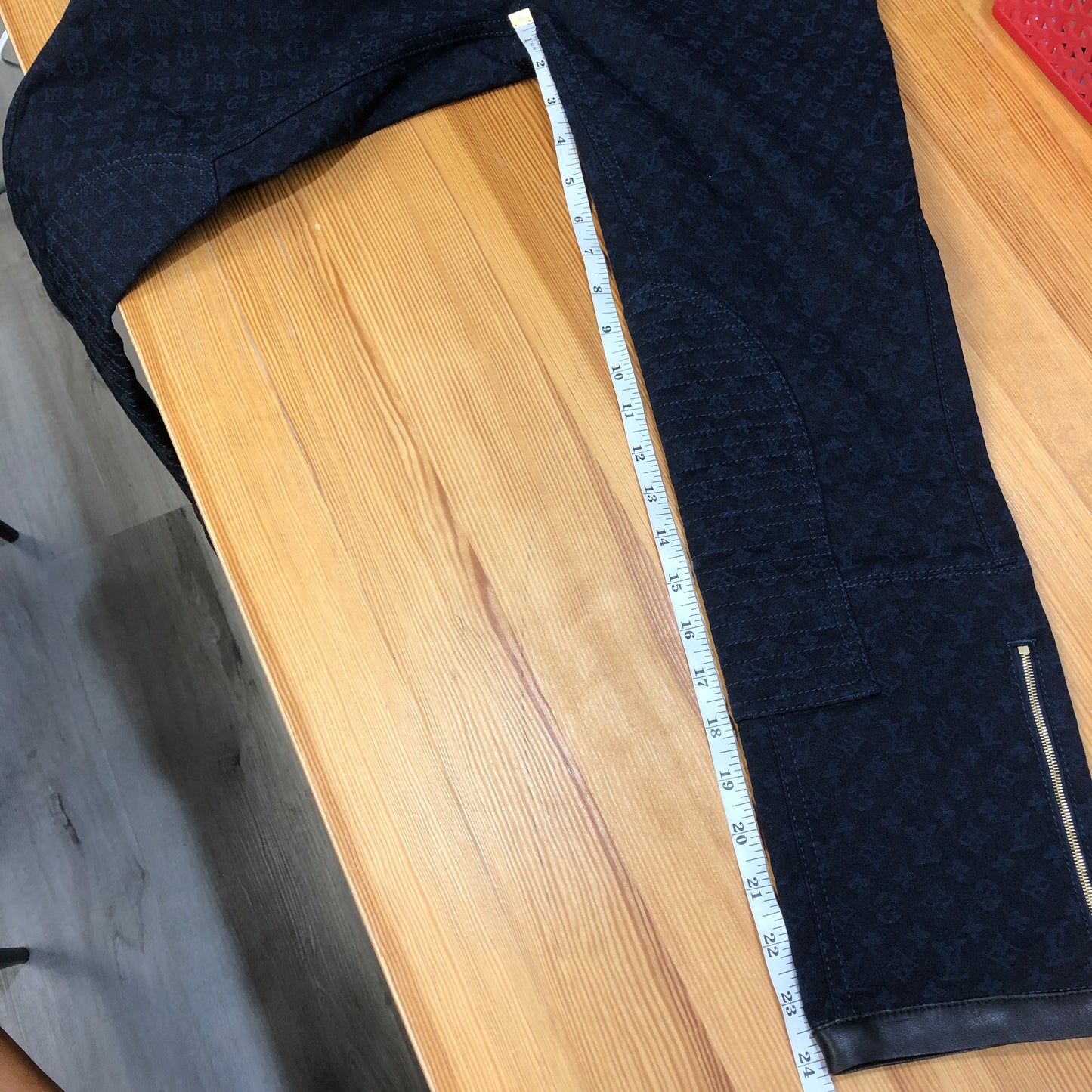 Louis Vuitton Monogram Navy Slim Fit Pants Size 36