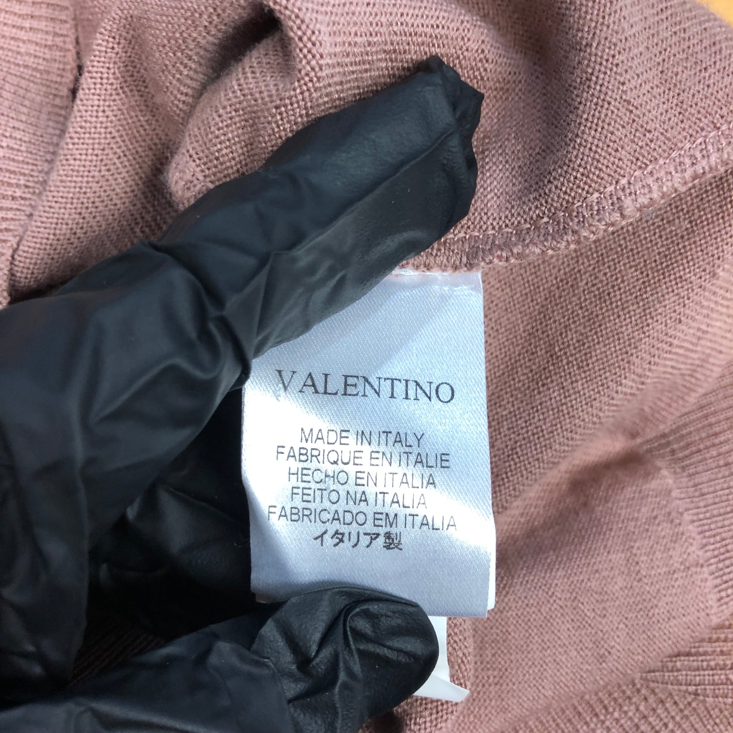 Valentino Ruffle Shoulder Turtleneck Knit Top Size XS Dusty Pink