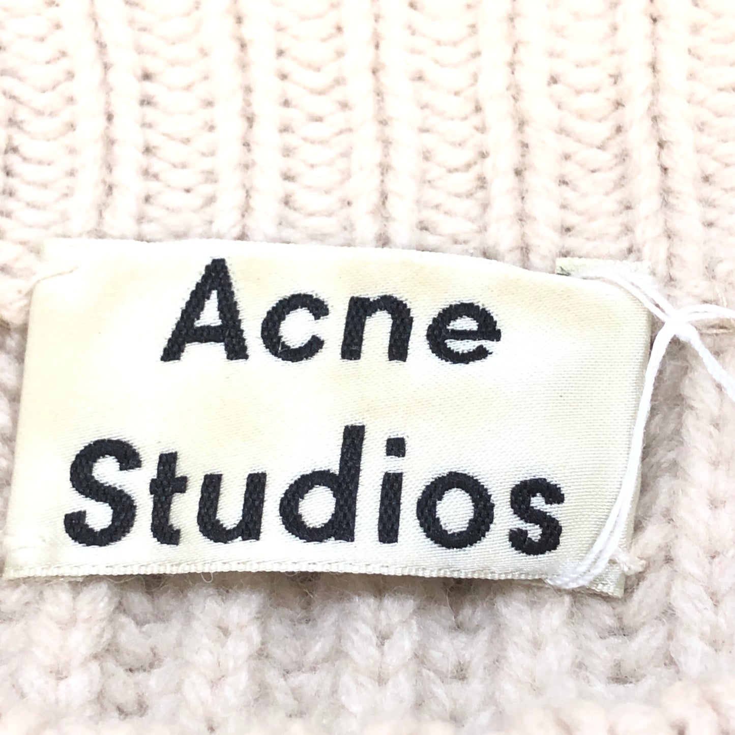 Acne Studios Beige Ribbed Knit Crew Neck Sweater Size XS