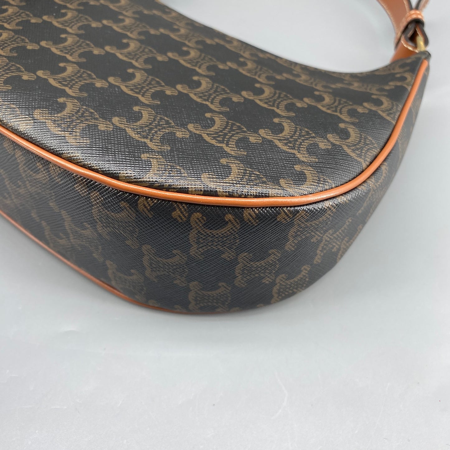 Celine Ava Black Caramel Print Hobo Shoulder Bag