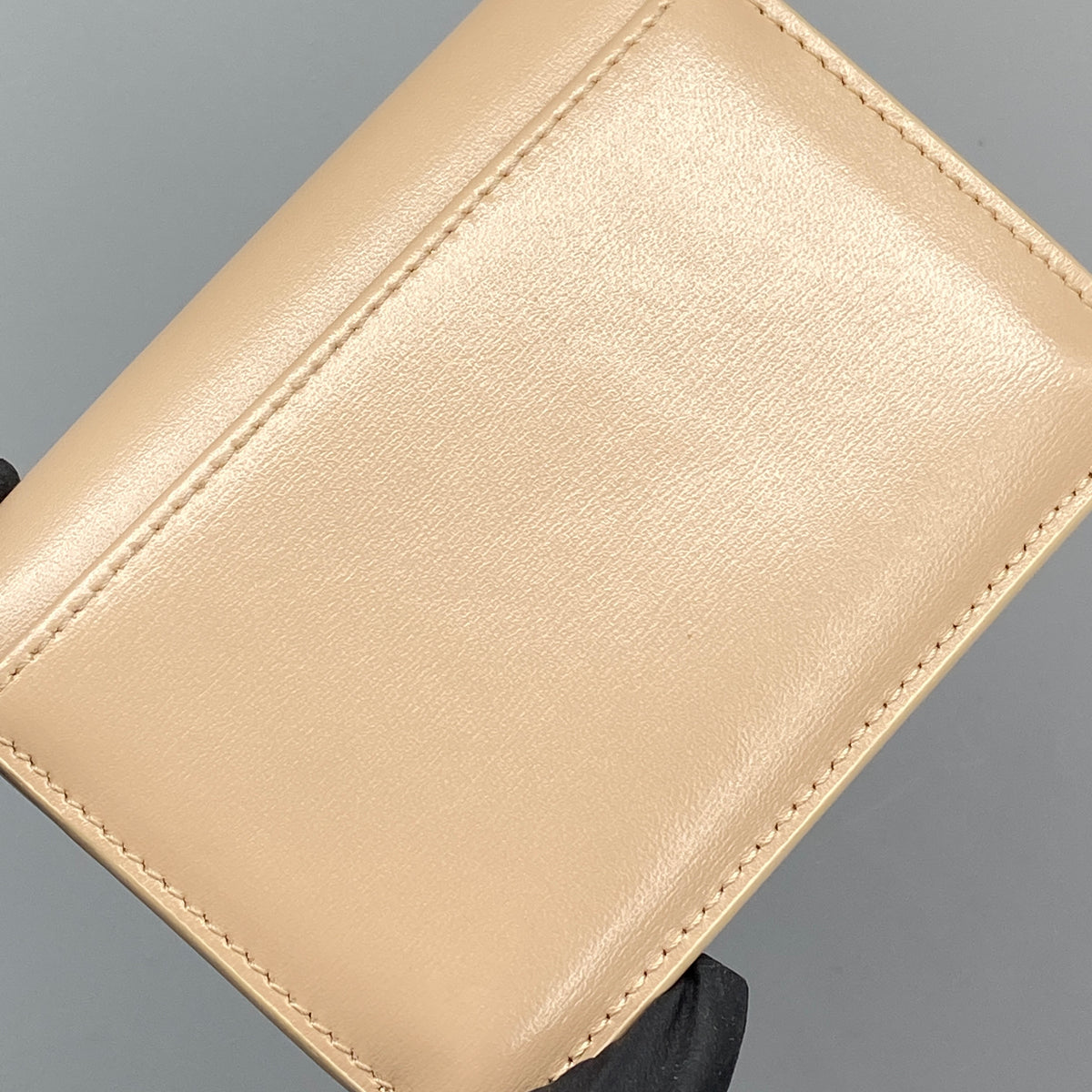 Celine Shiny Calfskin Triomphe Wallet Nude Leather