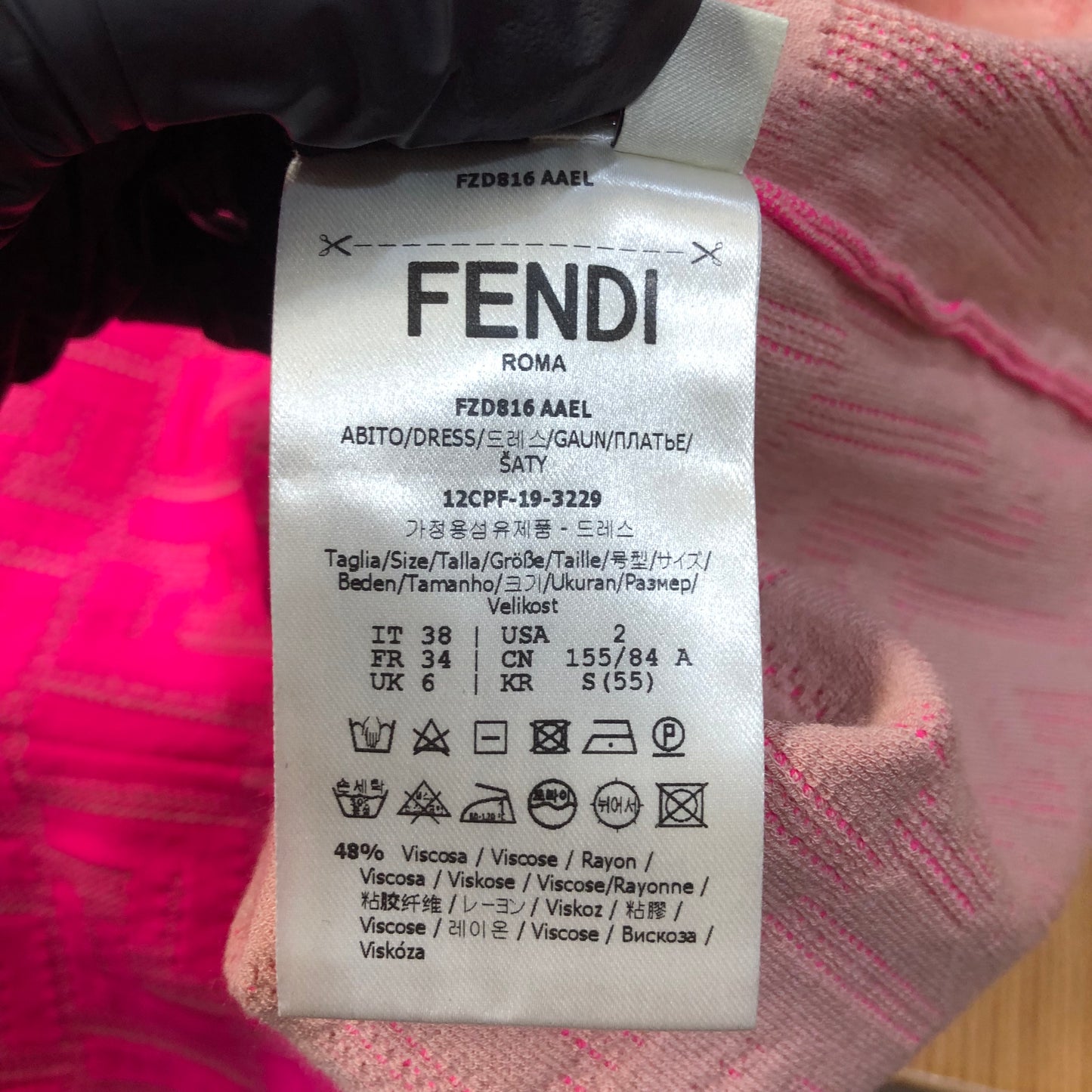 Fendi Long Sleeve Knit Dress Pink Size 38