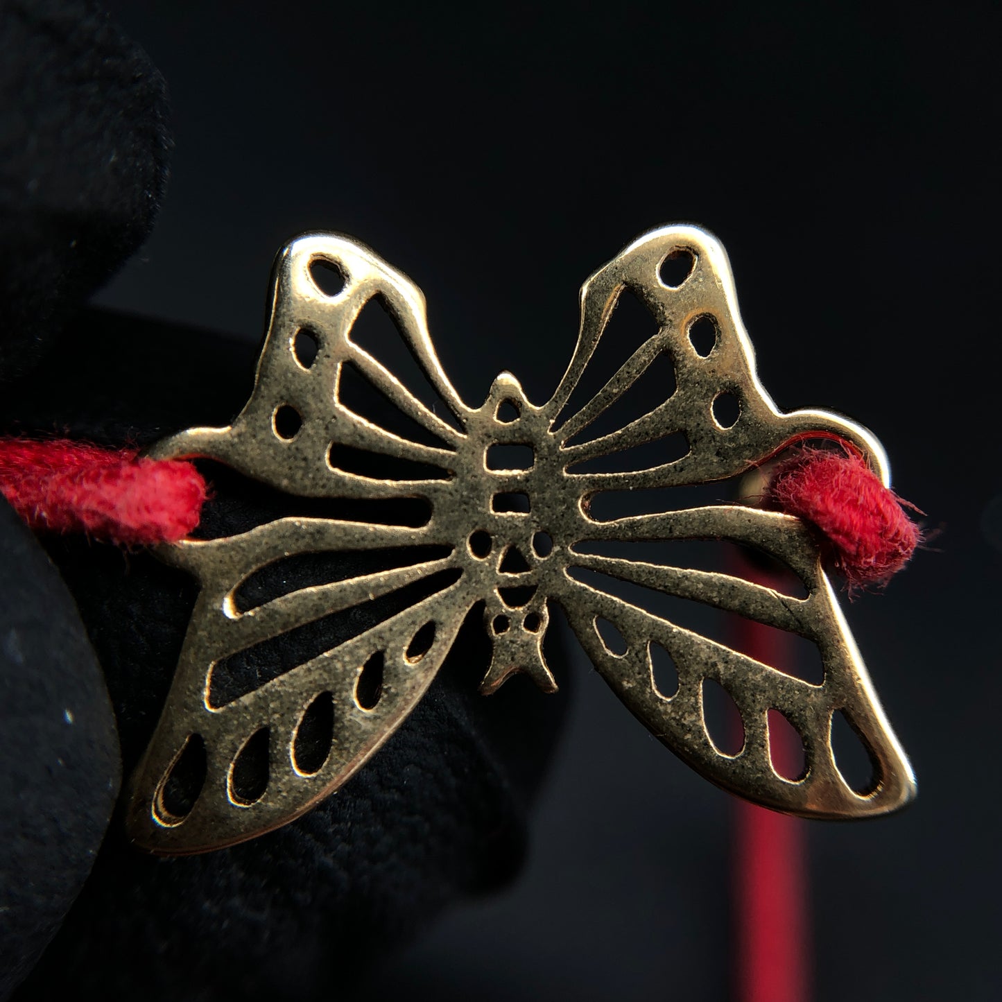 Christian Dior Butterfly Red Cord Bracelet