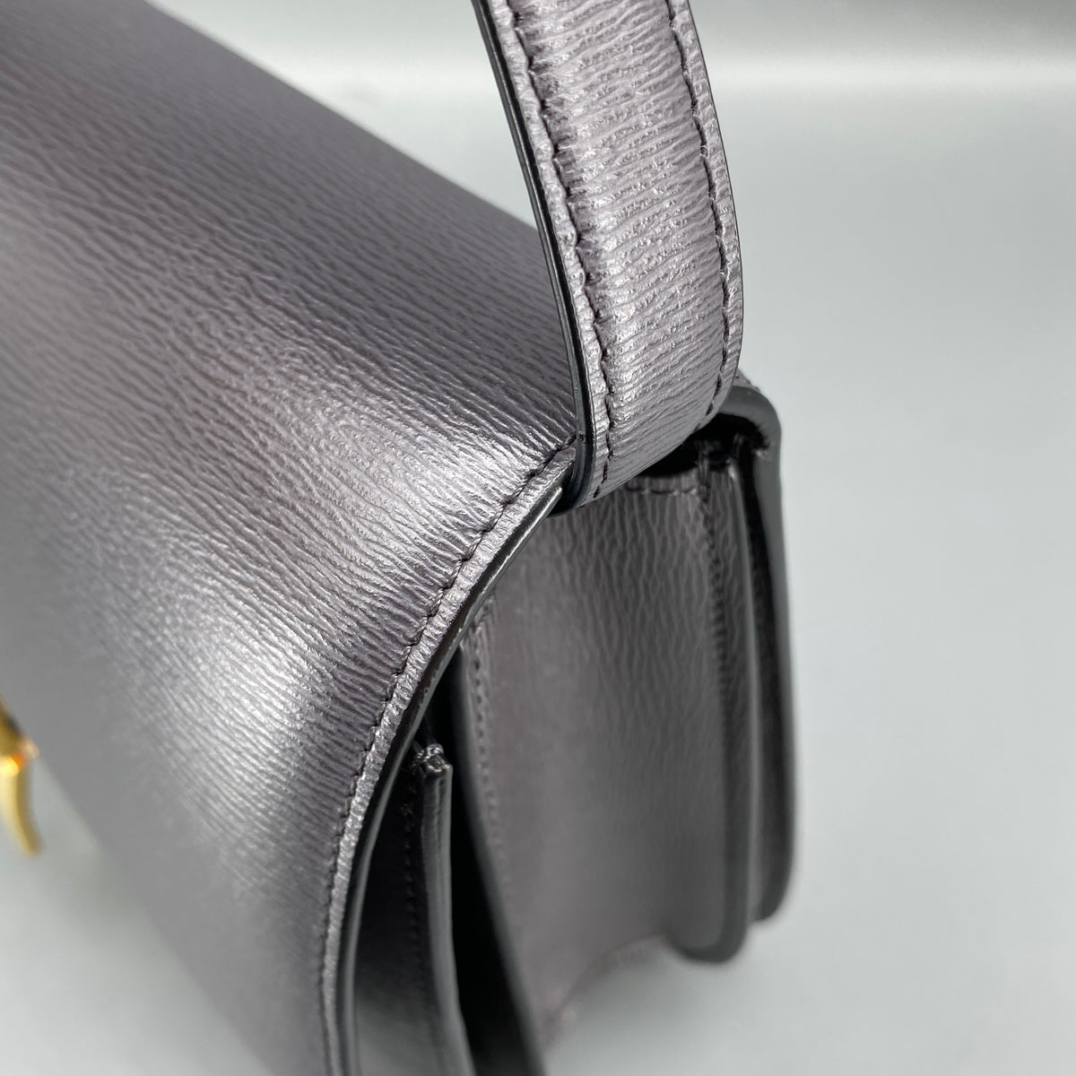 Celine Medium Liege Calfskin Classic Box Bag Deep Grey