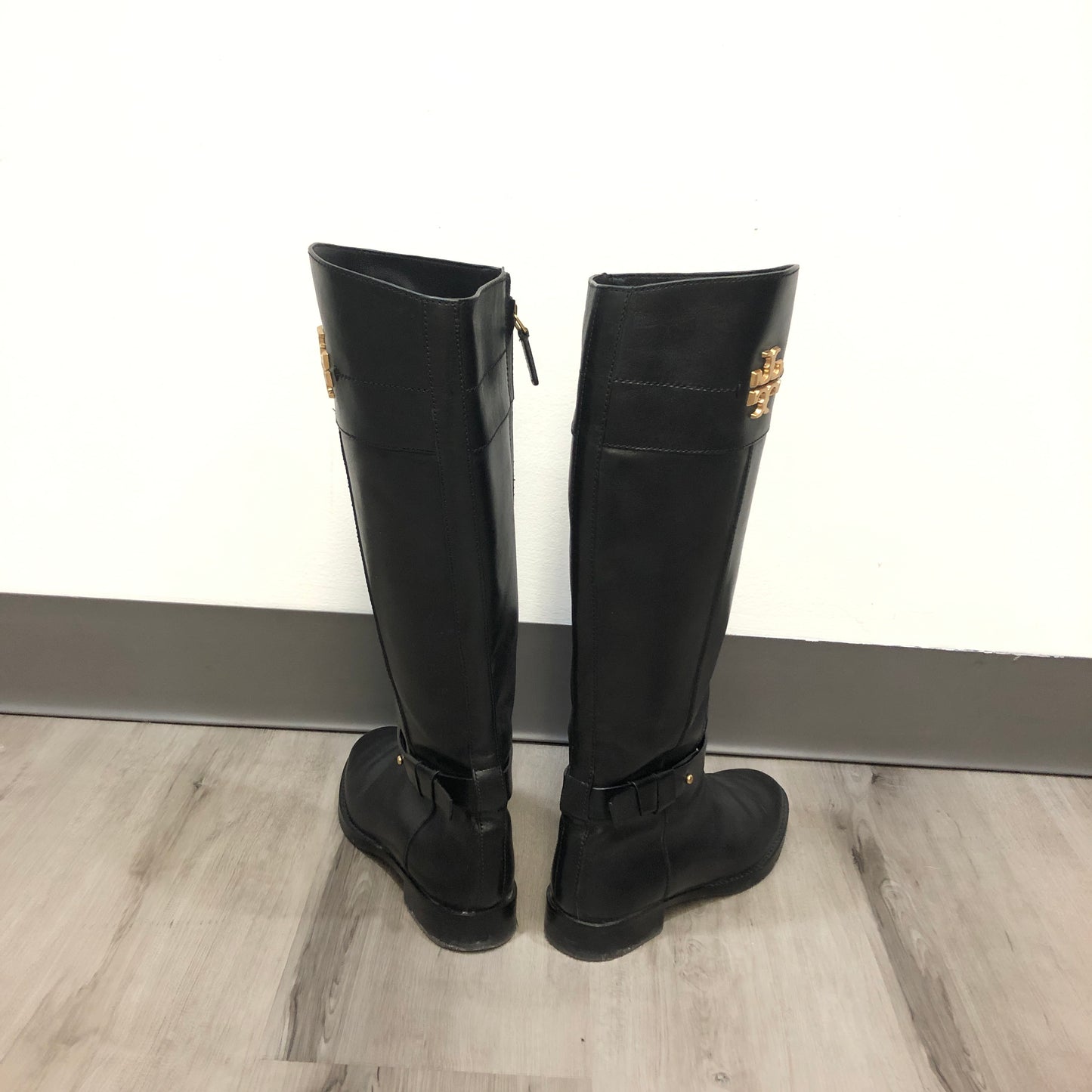 Tory Burch Women's Leather Knee-High Riding Boots Size 5.5M Black