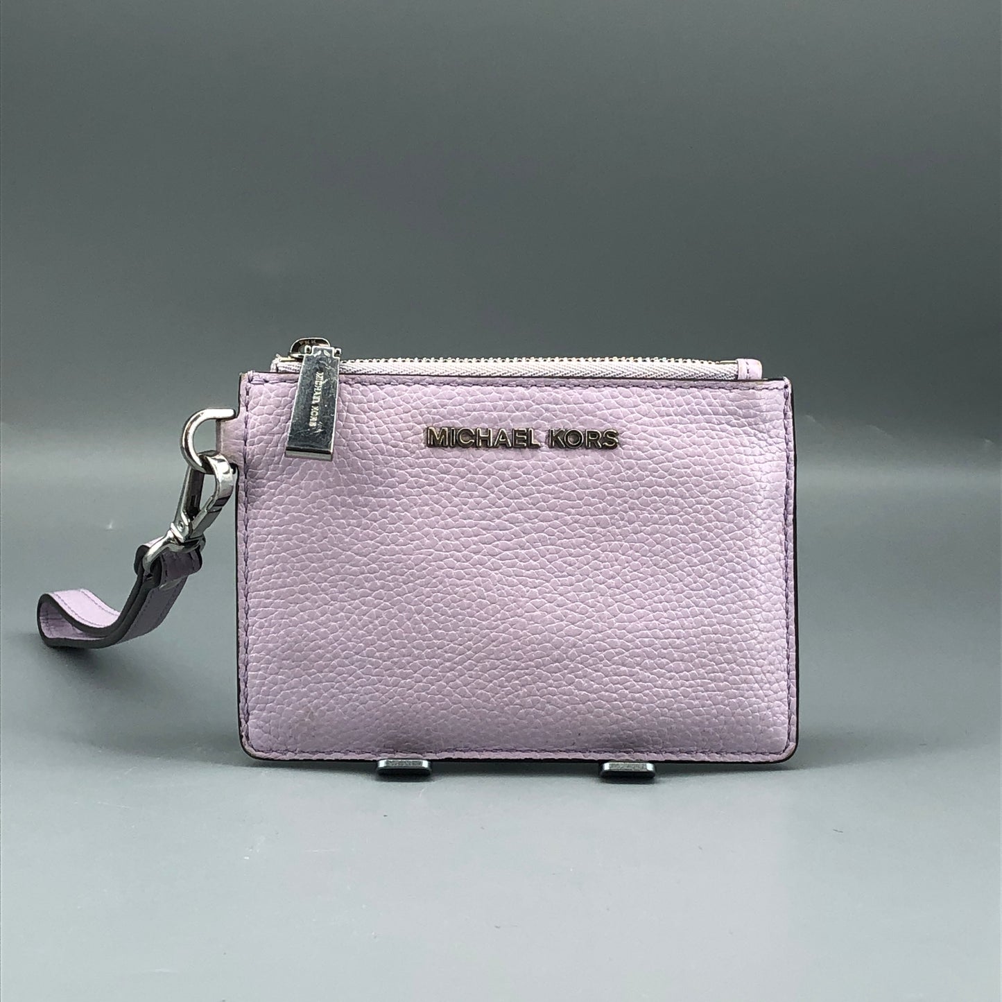Michael Kors Pebbled Leather Zip Card Wallet Lilac