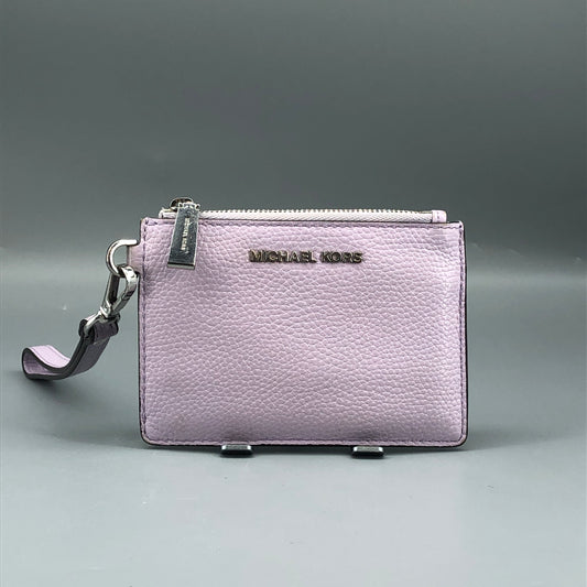 Michael Kors Pebbled Leather Zip Card Wallet Lilac