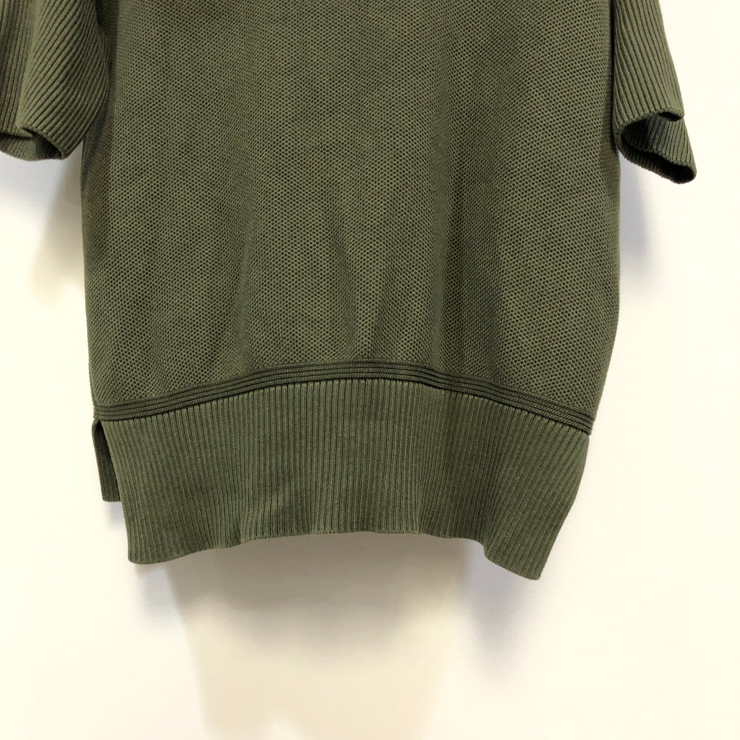Loro Piana Olive Green Short Sleeve Zip Hoodie Size 40