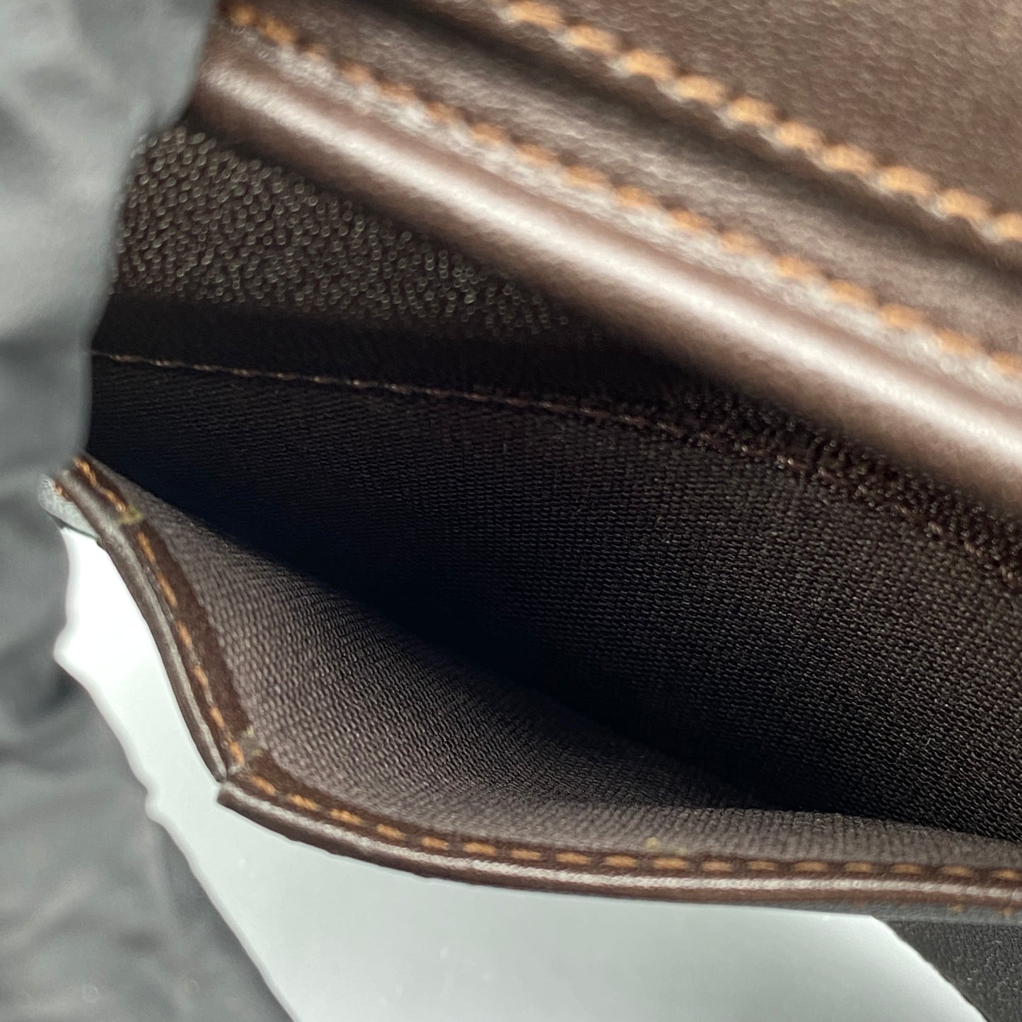 Lanvin Deep Brown Grain Leather Strap Bi-fold Short Wallet