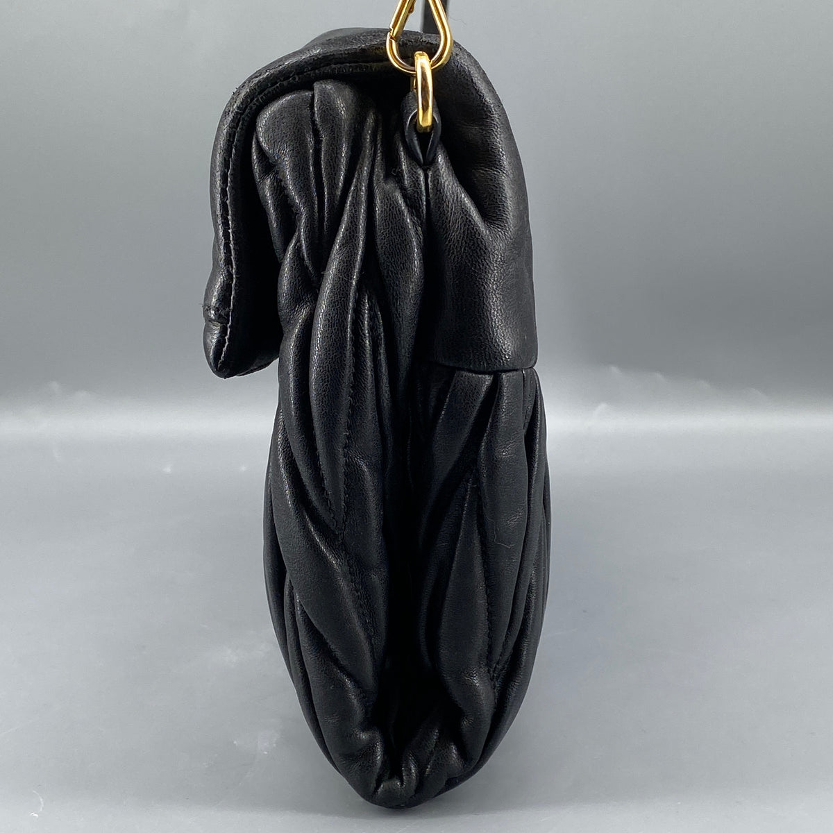 Miu Miu Matelasse Leather Crossbody Bag Black