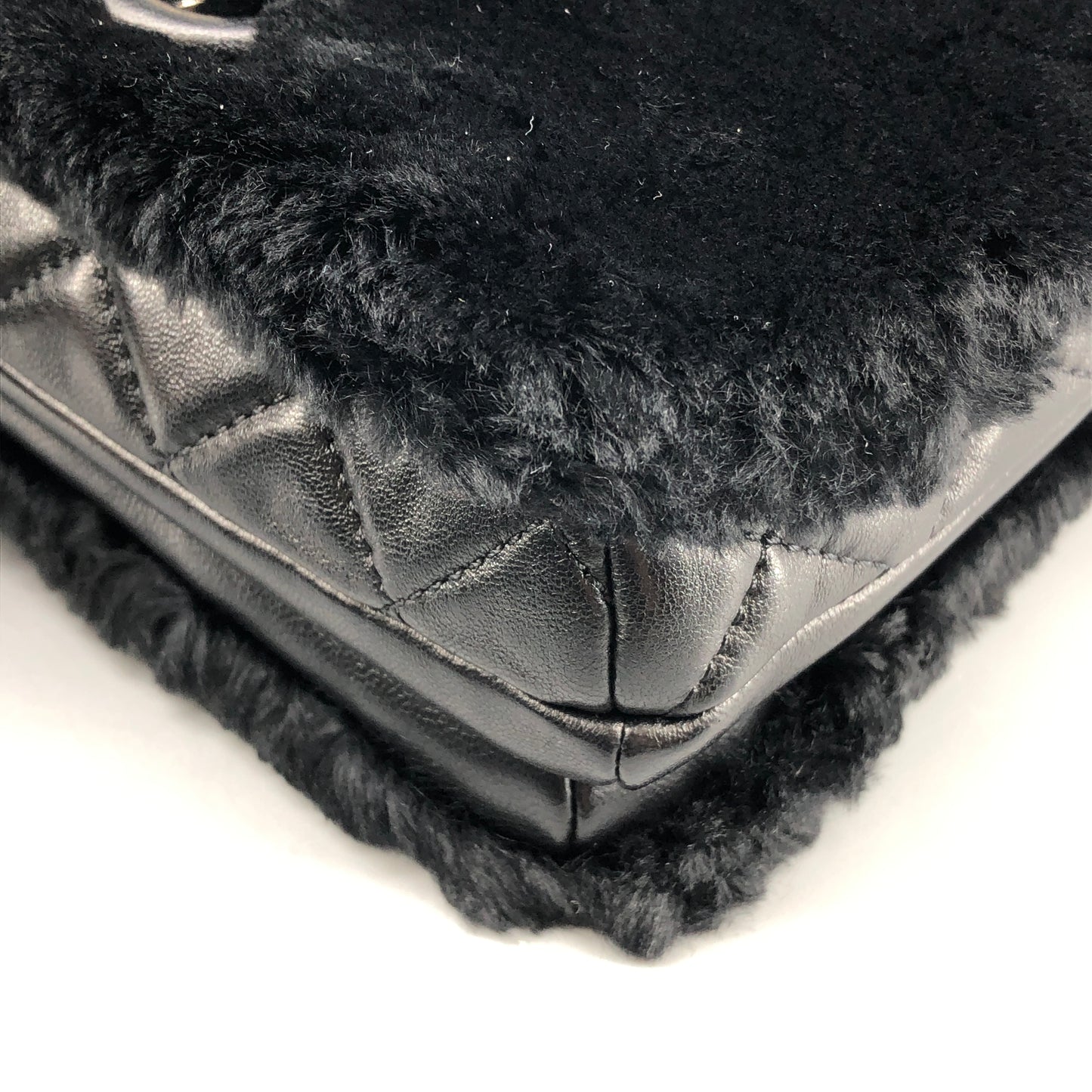 Chanel 17A Black Top Handle Flap Bag with Chain Strap