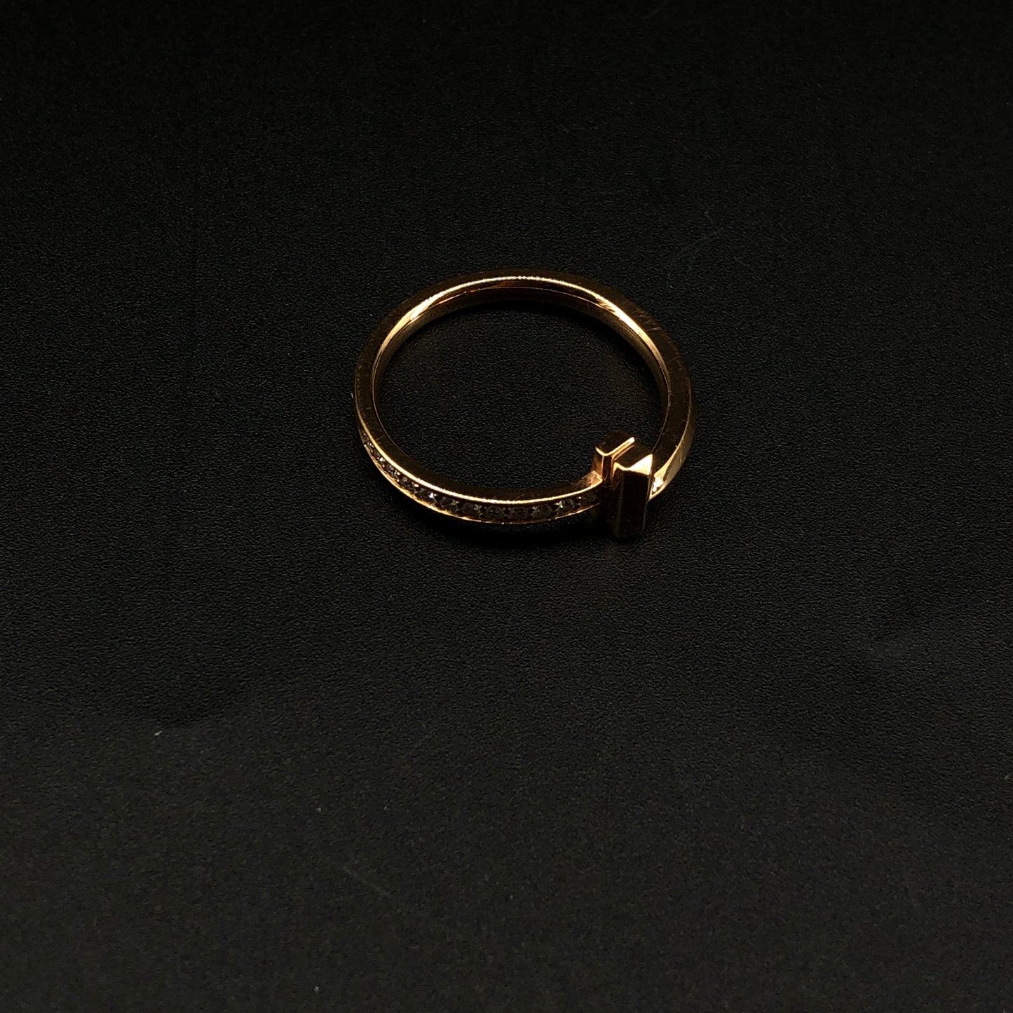 Tiffany & Co. 18K Gold T Tapered Band Ring Size 56mm AU750