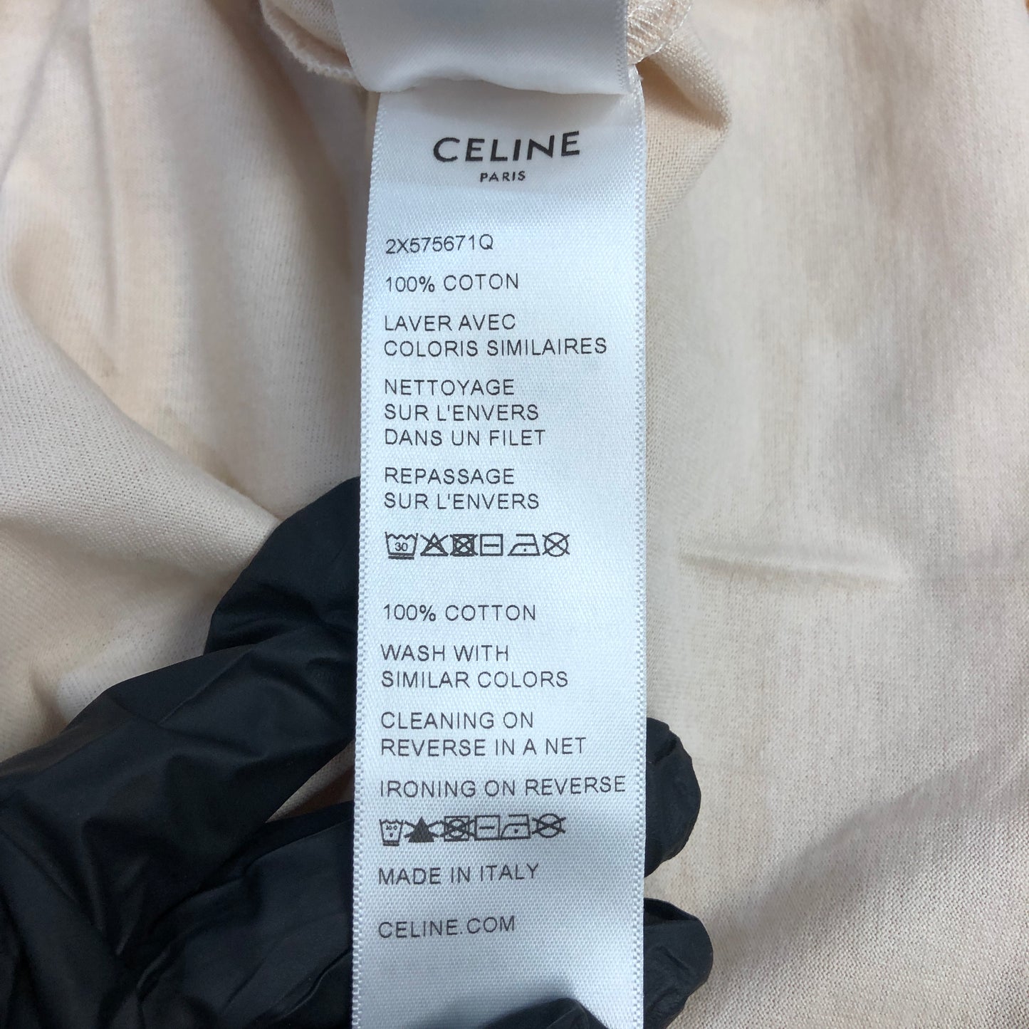 Celine Skin Color Carriage Logo Ringer T-Shirt Size L