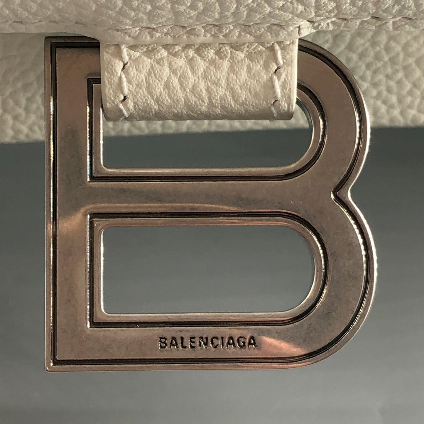 Balenciaga Hourglass Small Top Handle Bag White Smooth Calfskin