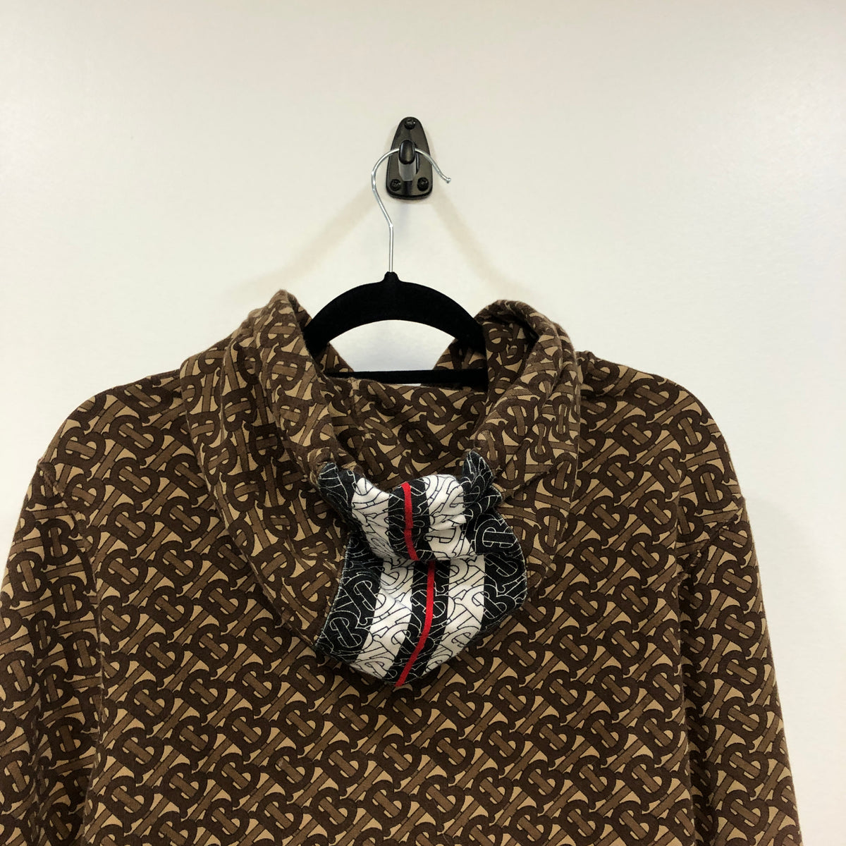Burberry Brown TB Monogram Hoodie Size S