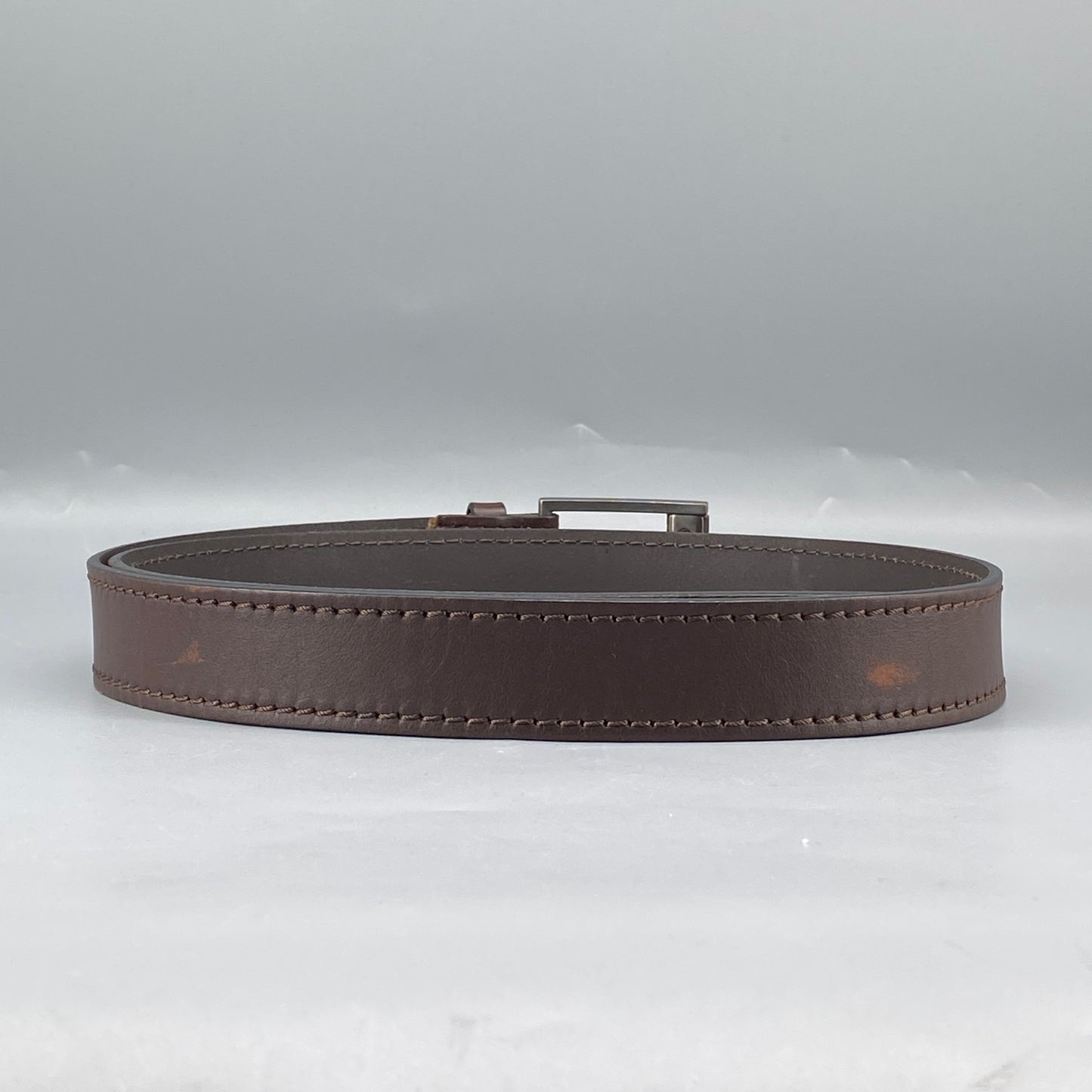 Ferragamo Deep Brown Leather Pin Buckle Belt 100cm