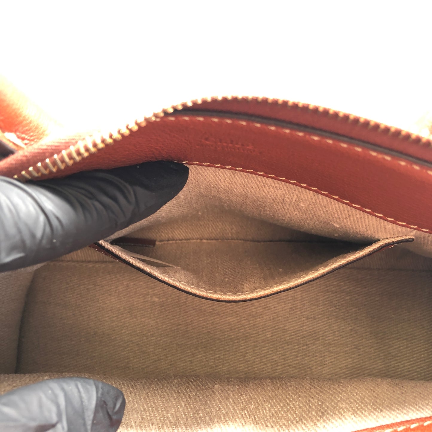 Chloe Orange Brown Leather Satchel Bag