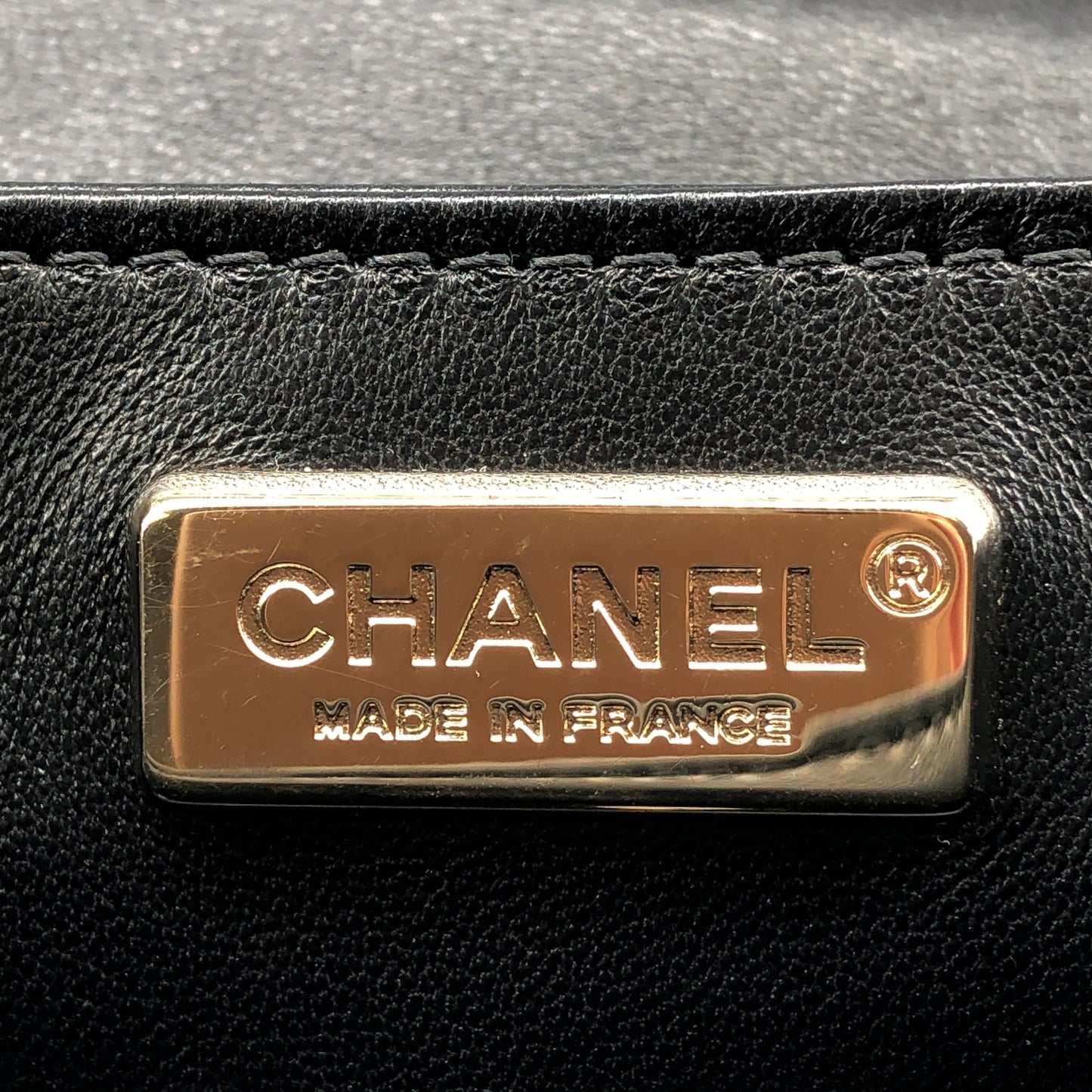 Chanel 17A Black Top Handle Flap Bag with Chain Strap